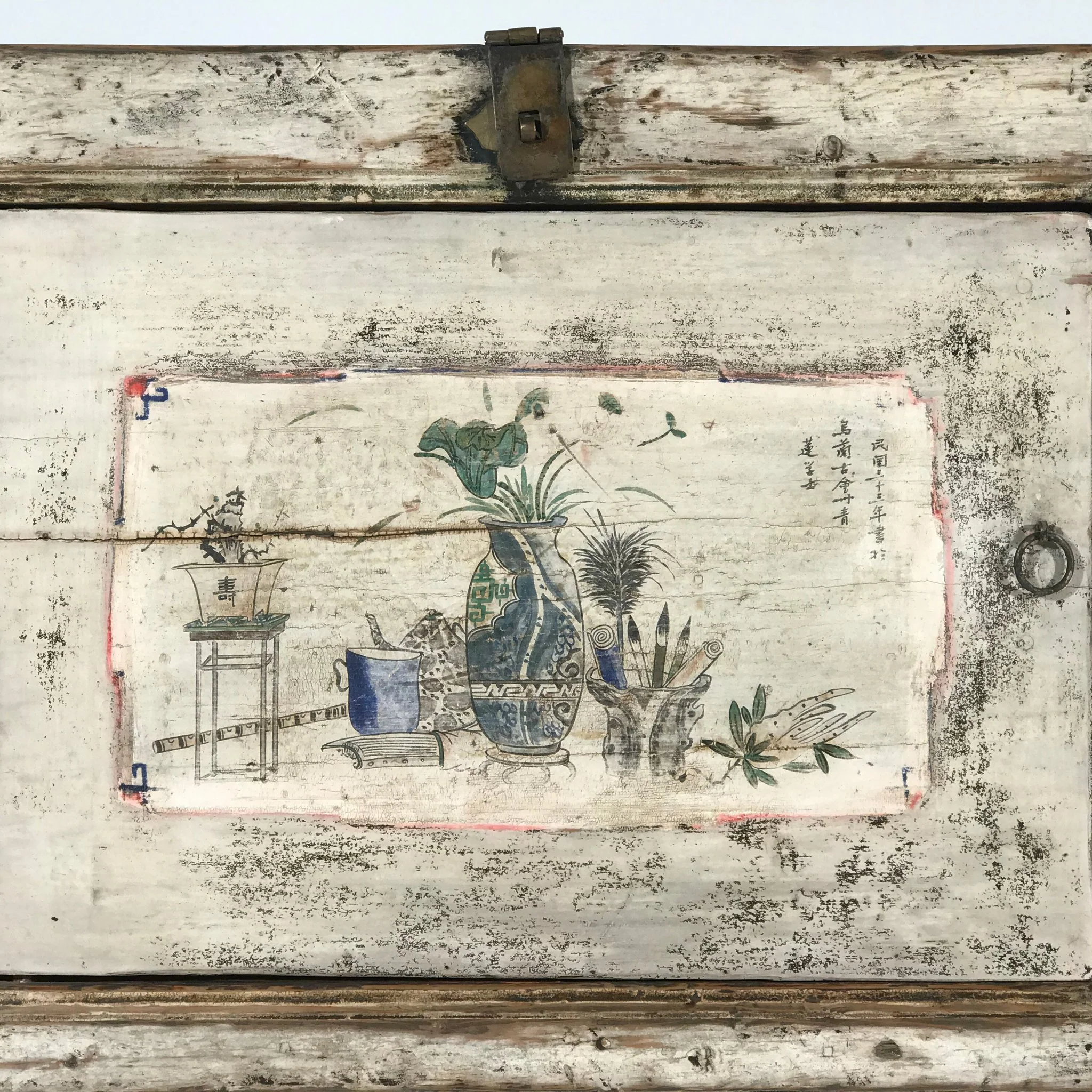 2 Door Pastel Mongolian Sideboard - 19thC - Image 3