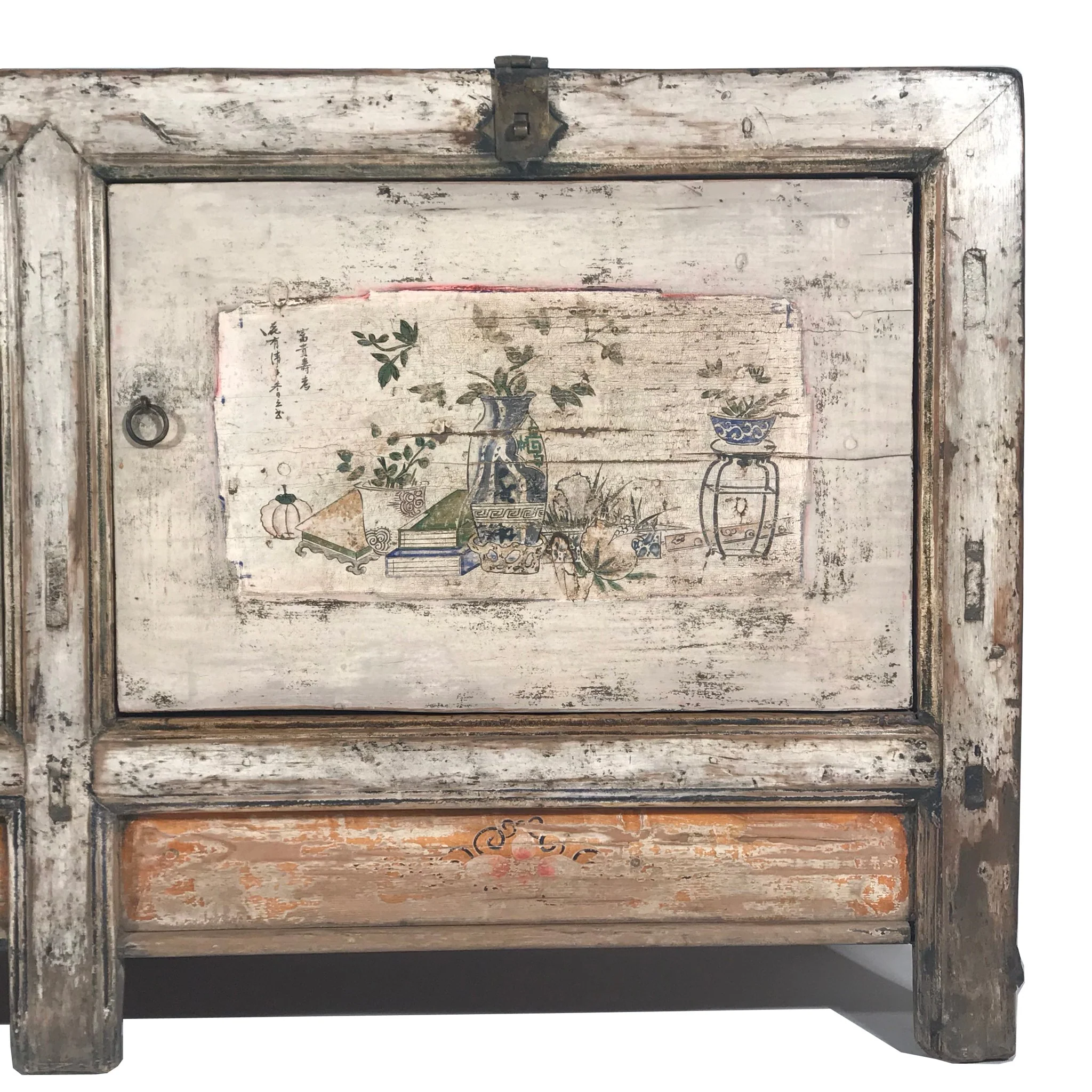 2 Door Pastel Mongolian Sideboard - 19thC - Image 4