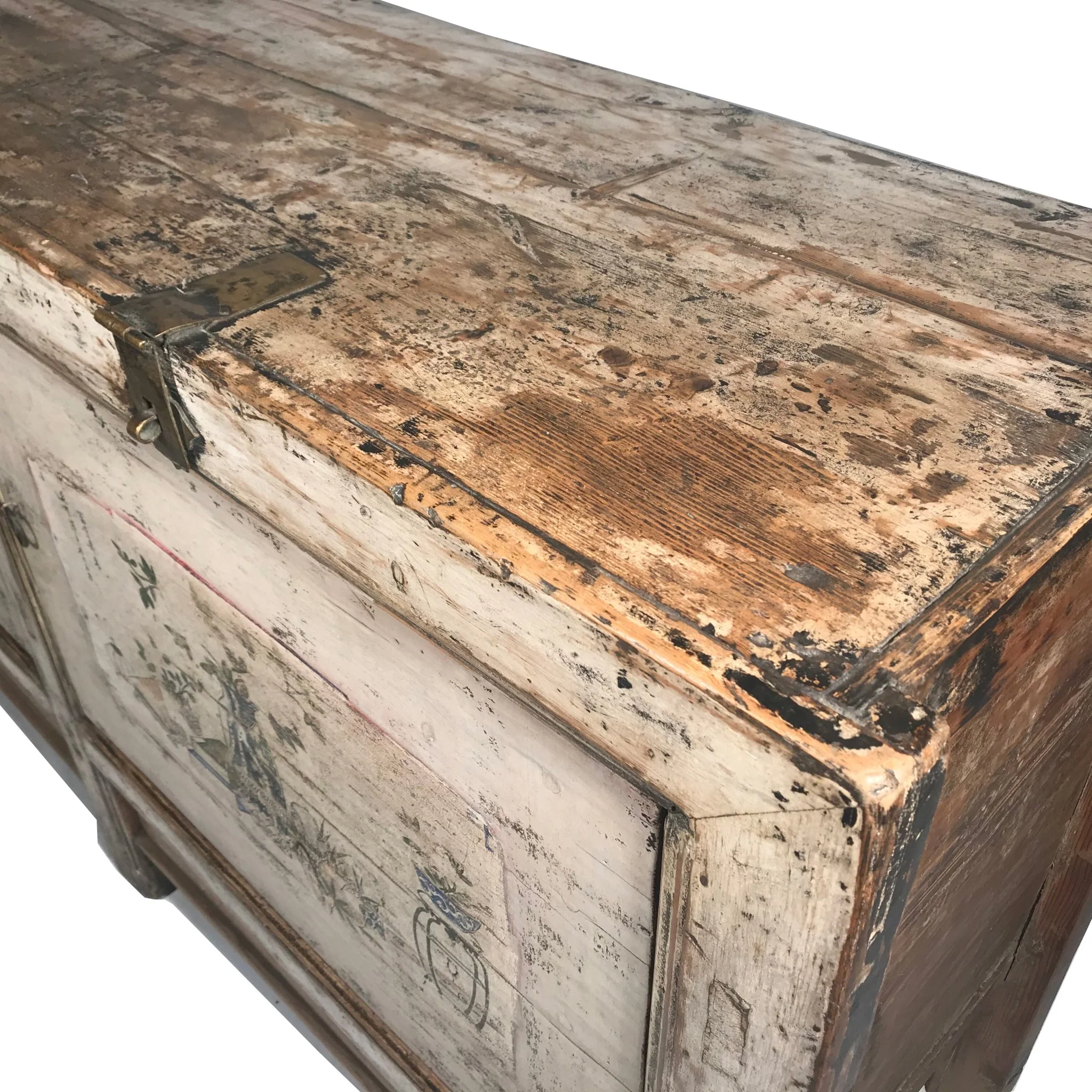 2 Door Pastel Mongolian Sideboard - 19thC - Image 7