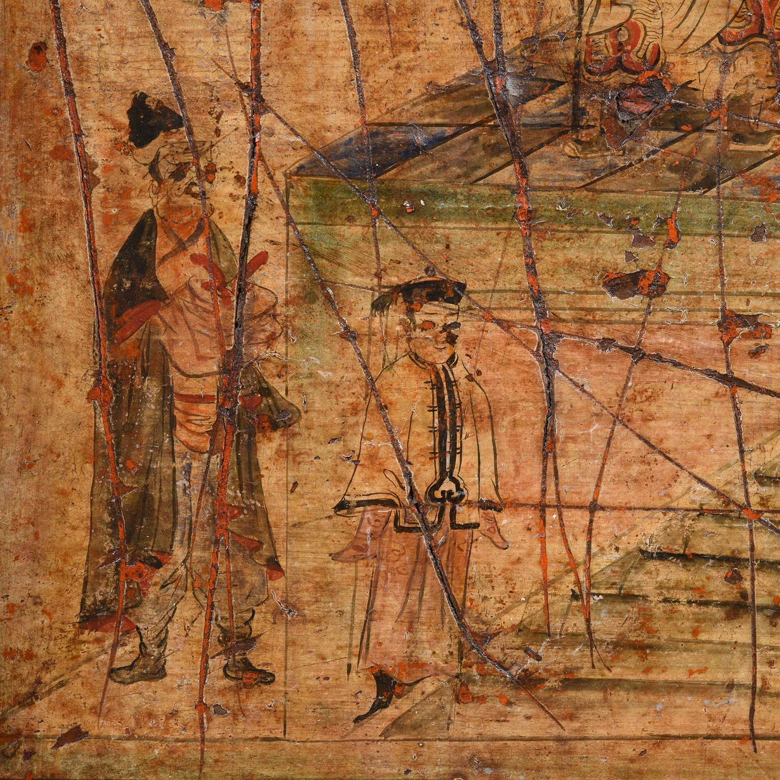 3 Door Painted Mongolian Sideboard - 19th Century - Image 11
