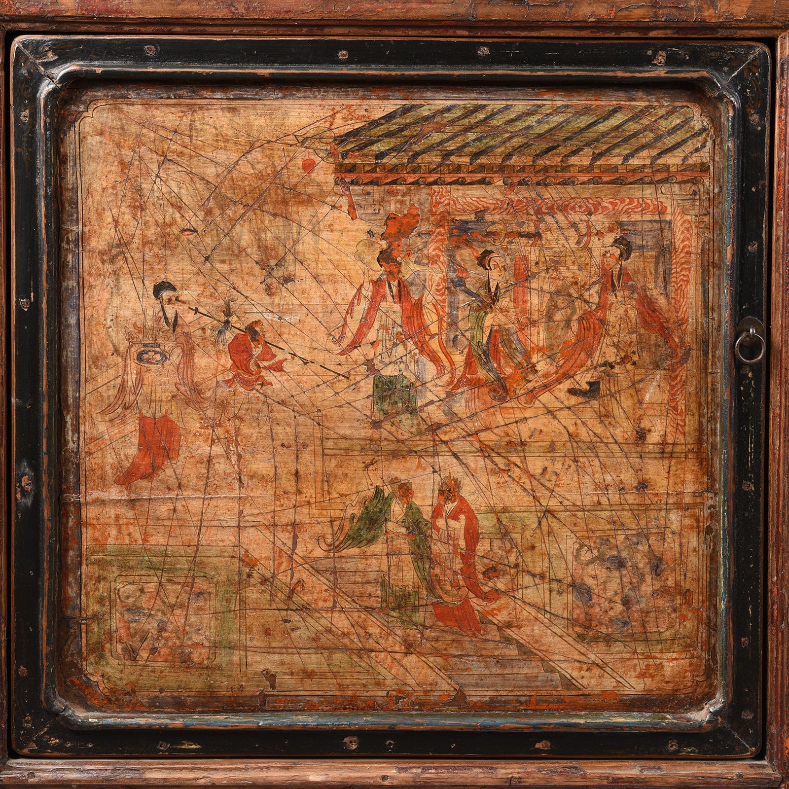 3 Door Painted Mongolian Sideboard - 19th Century - Image 2