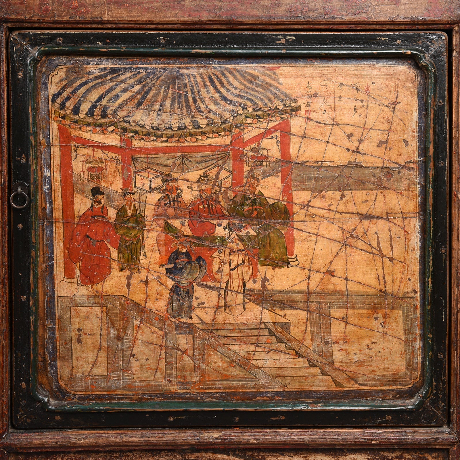 3 Door Painted Mongolian Sideboard - 19th Century - Image 4