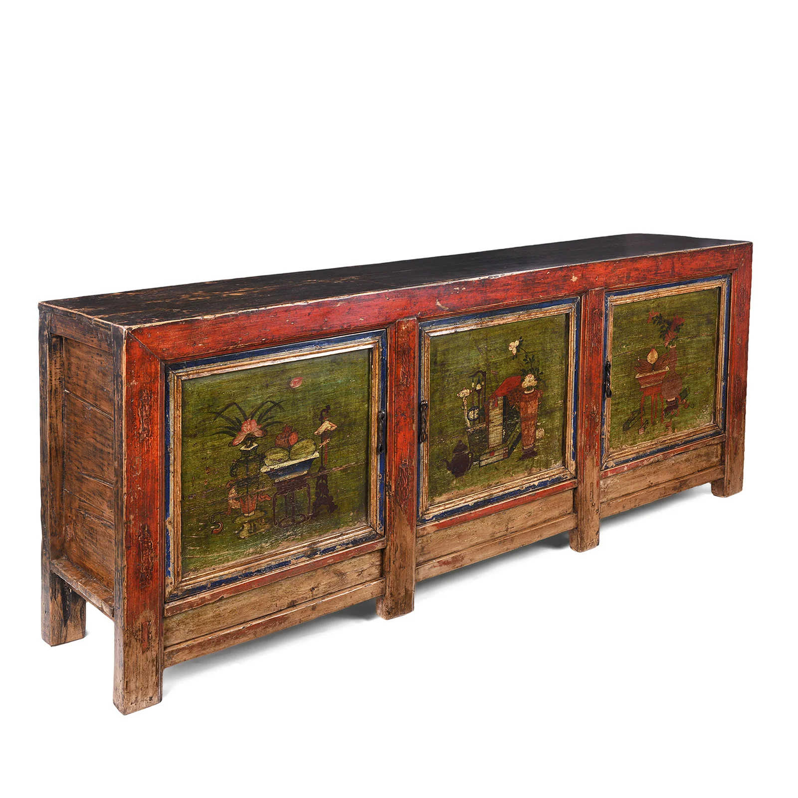 3 Door Painted Sideboard From Qinghai - 19th Century - Image 4