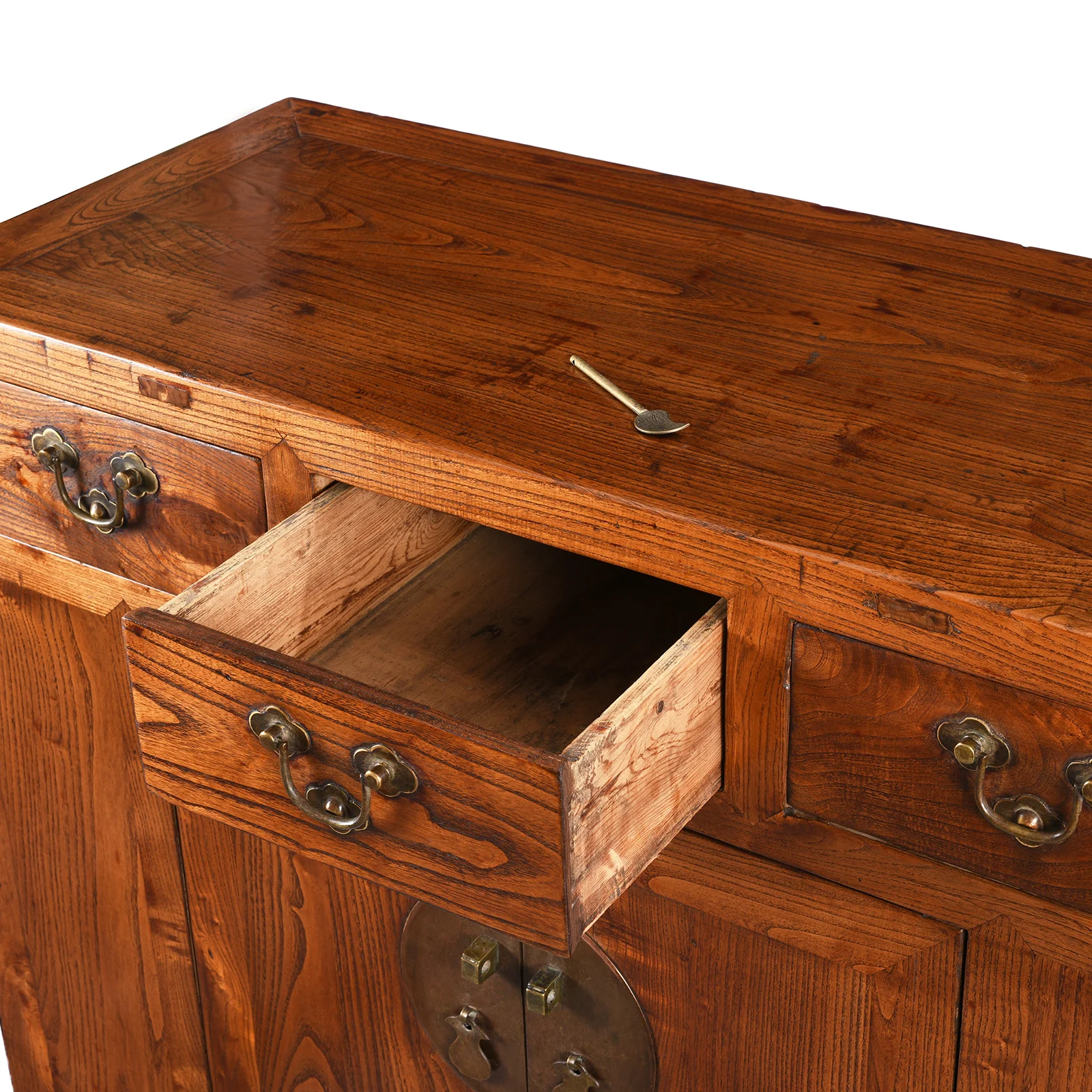 3 Drawer Chinese Elm Sideboard From Hebei - 19thC - Image 5