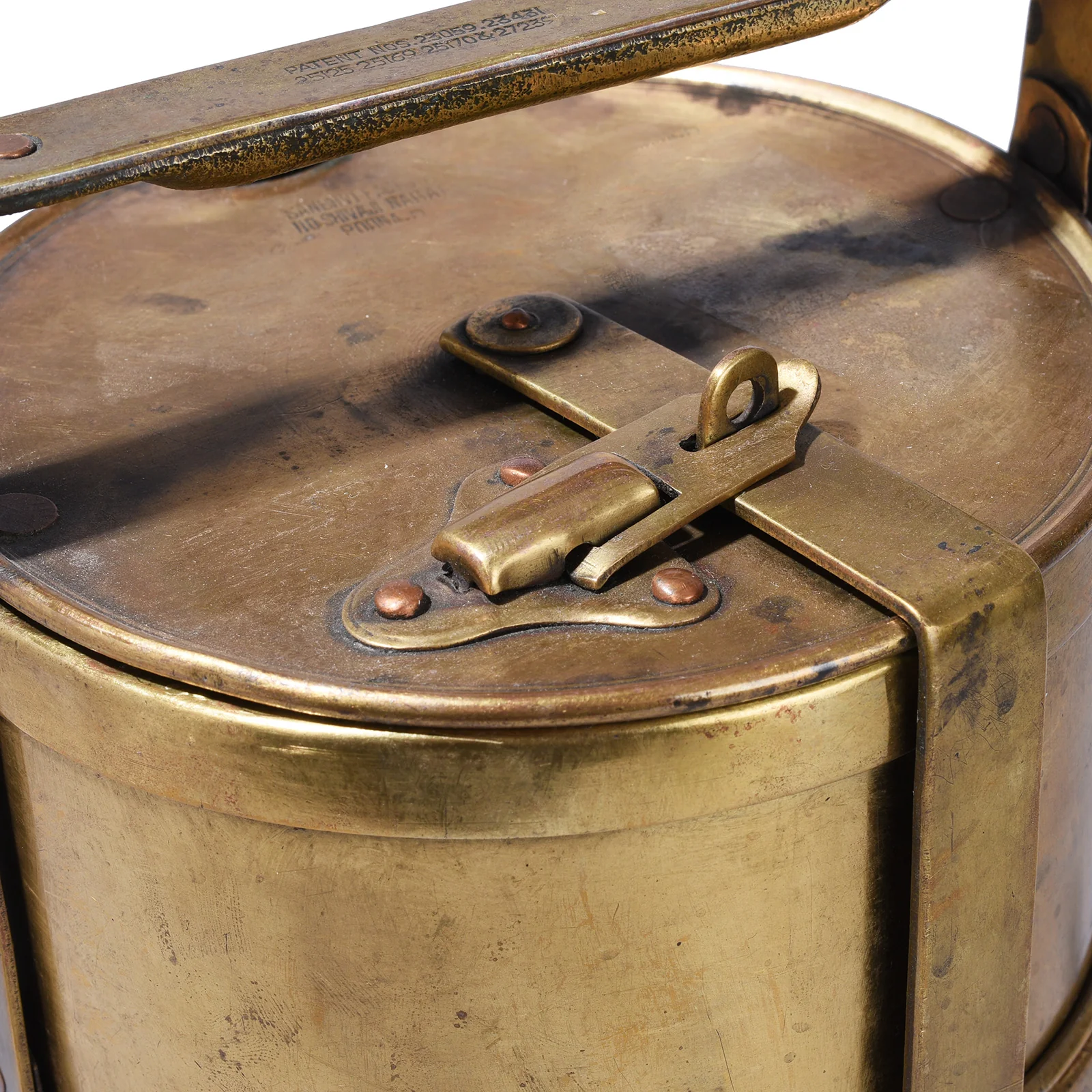3 Tier Indian Vintage Brass Tiffin Box Set - Ca 1920 - Image 2