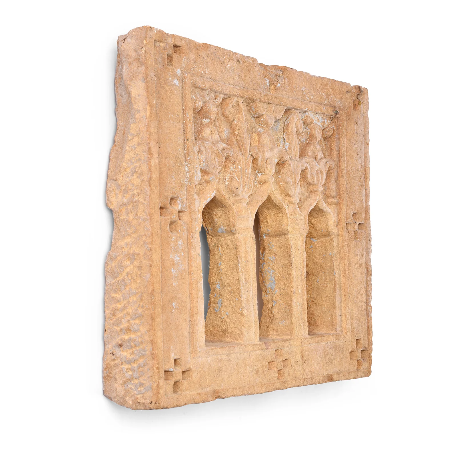 3 Way Stone Lamp Niche From Jaisalmer - 19th Century - Image 3