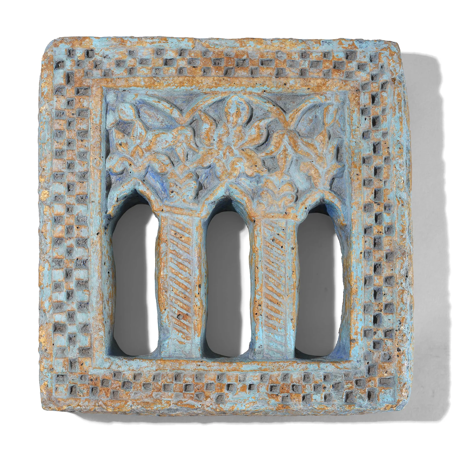 Blue Stone Lamp Niche From Jaisalmer - 19th Century