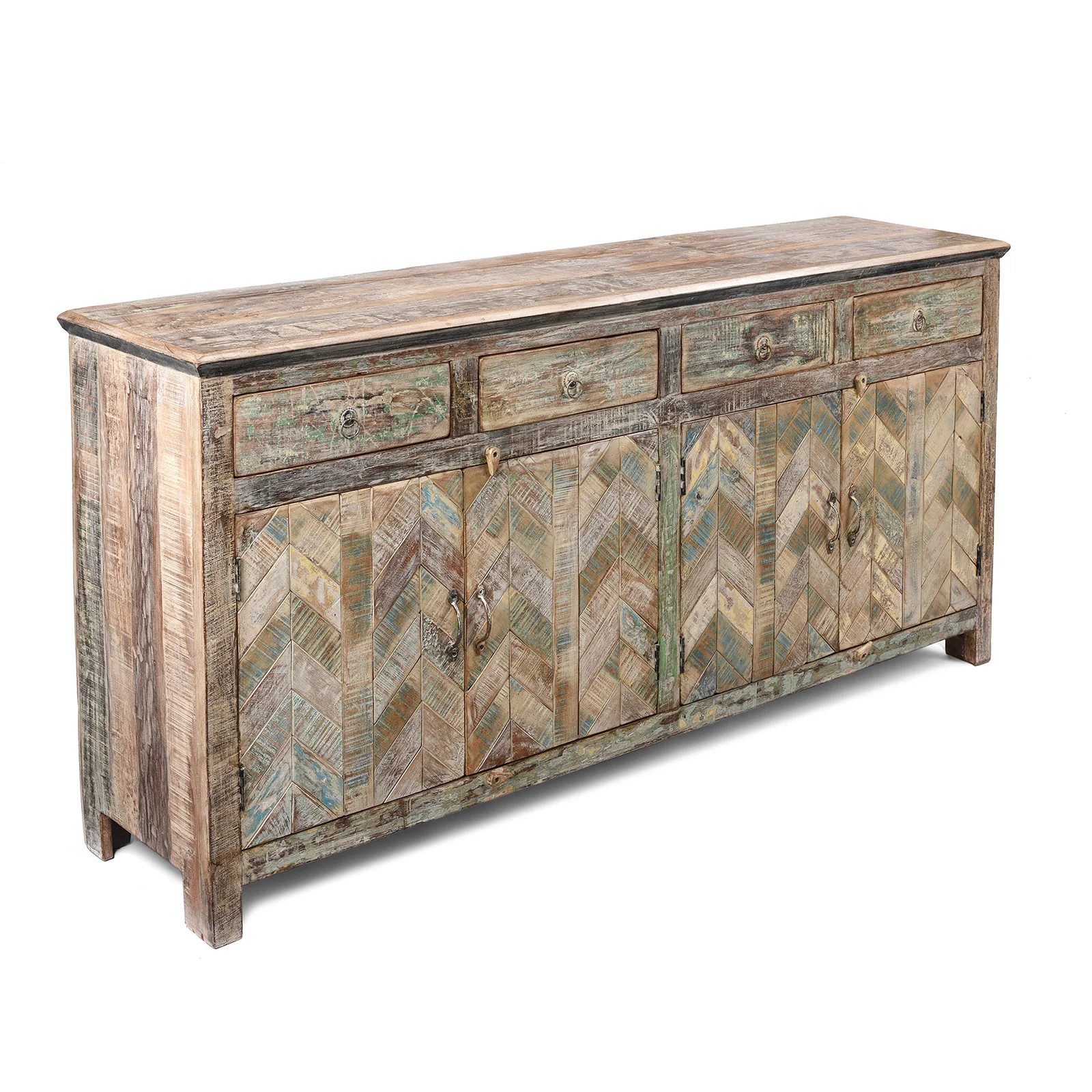 4 Door Sideboard Made From Reclaimed Teak - Image 2