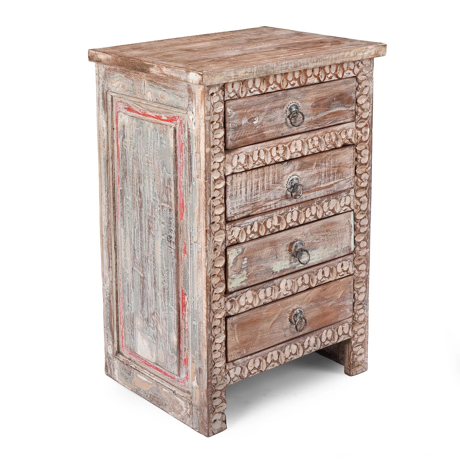 Bedside 4 Drawer Chest Made From Reclaimed Teak - Image 3