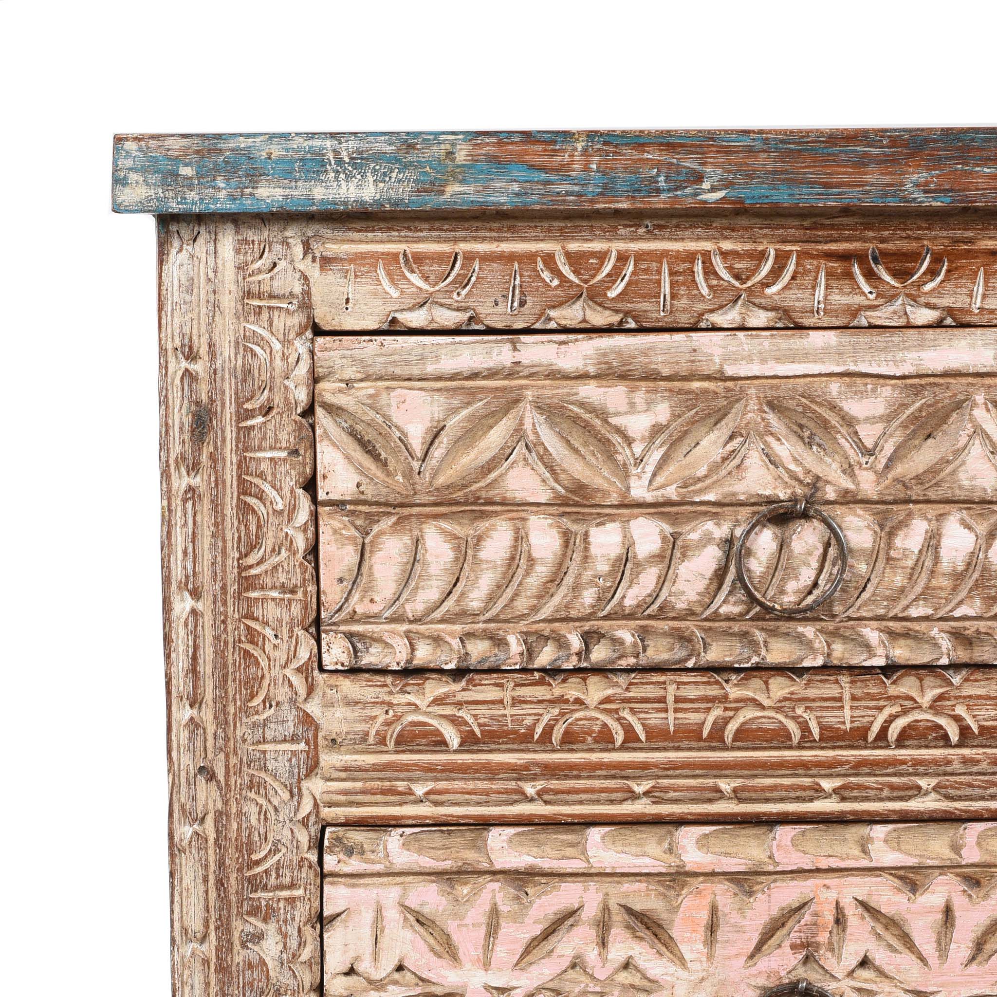 4 Drawer Bedside Cabinet Made From Reclaimed Teak - Image 2