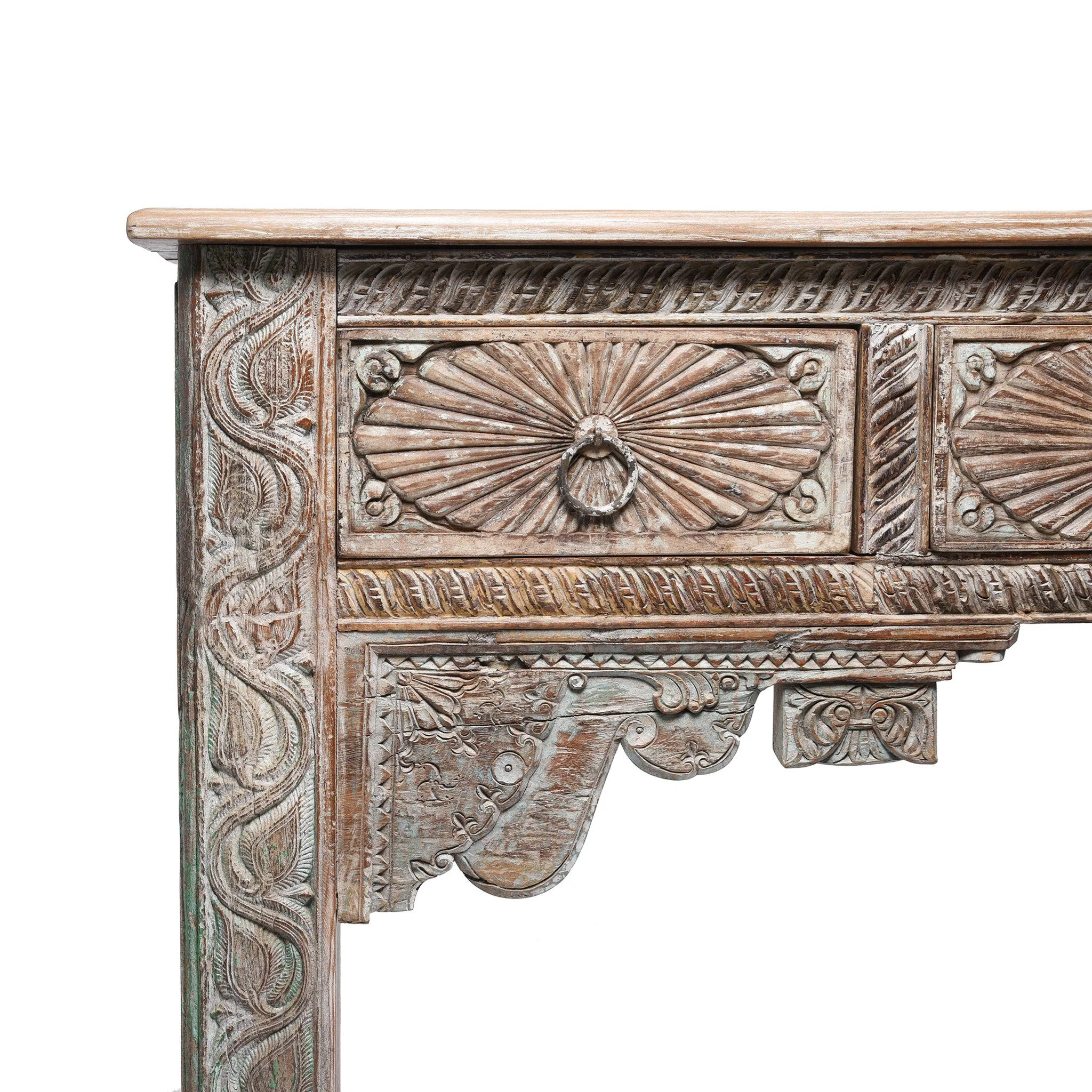 4 Drawer Painted Console Table Made From Reclaimed Teak - Image 2