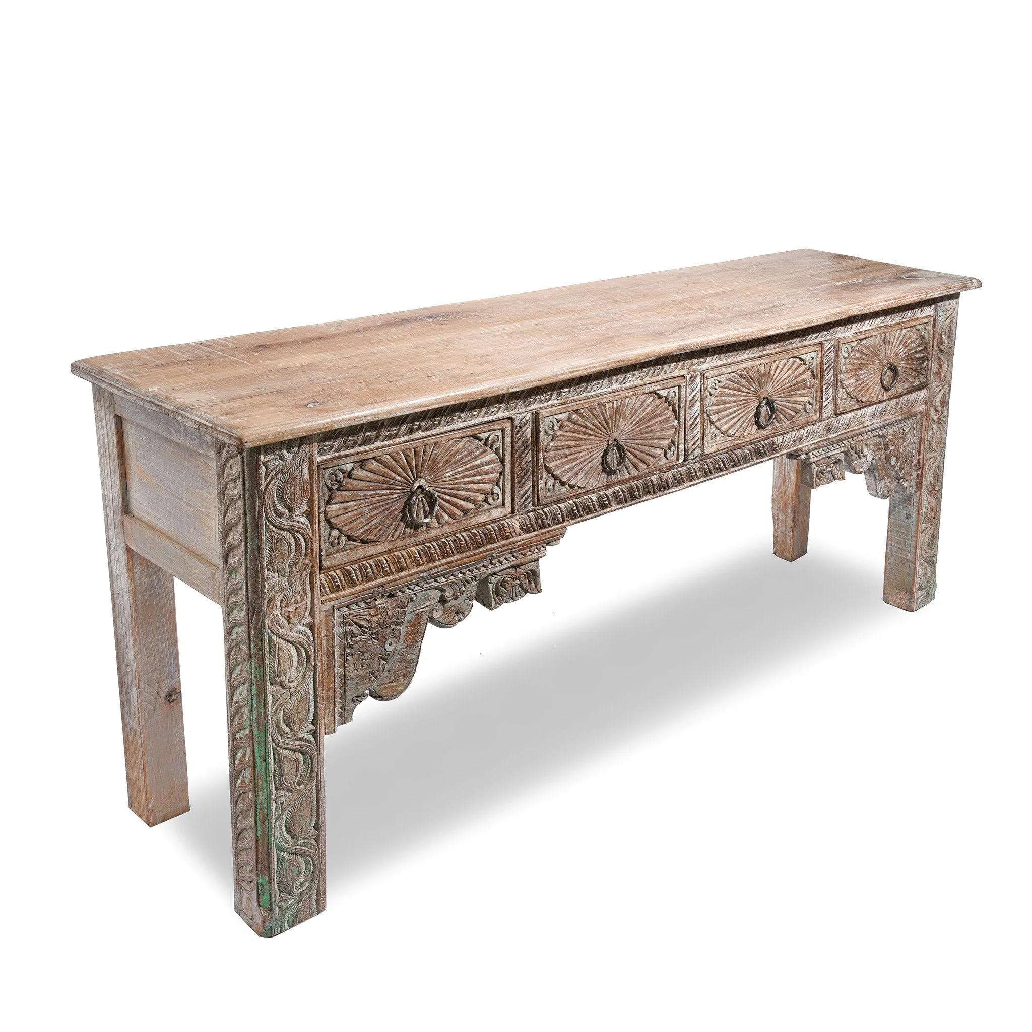 4 Drawer Painted Console Table Made From Reclaimed Teak - Image 3