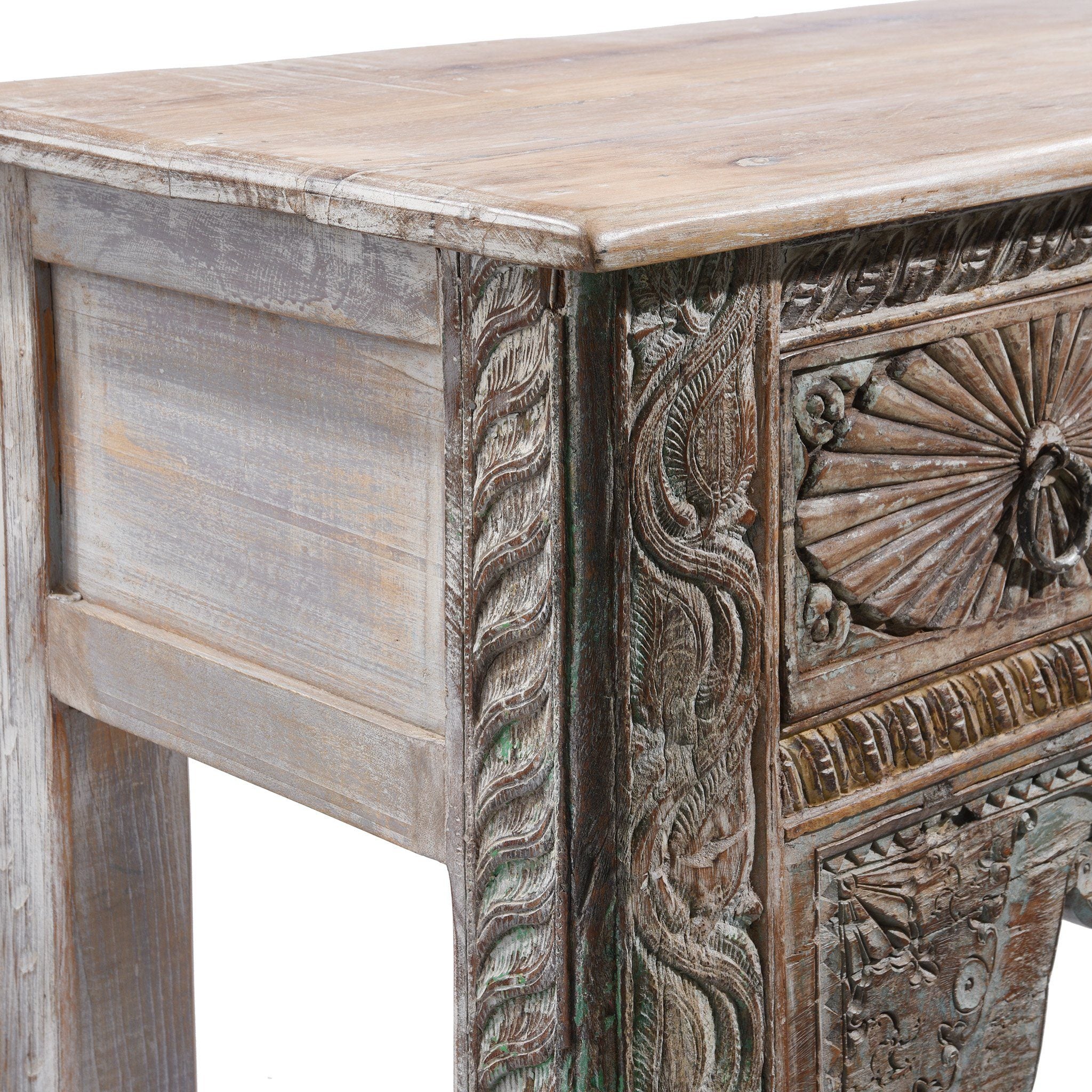4 Drawer Painted Console Table Made From Reclaimed Teak - Image 4
