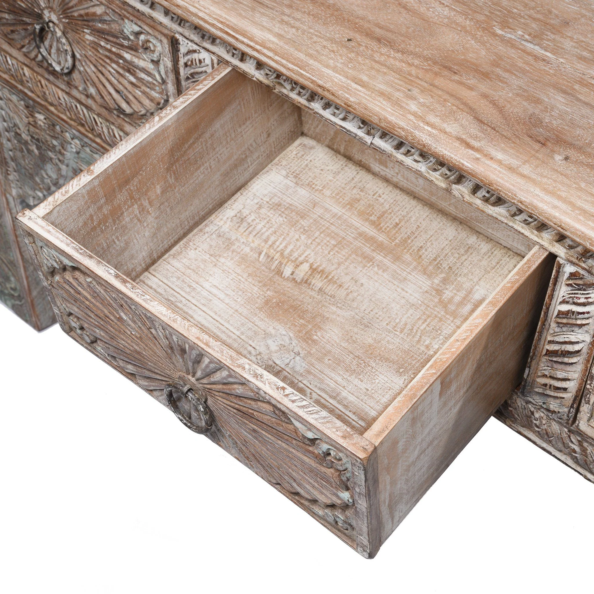 4 Drawer Painted Console Table Made From Reclaimed Teak - Image 6