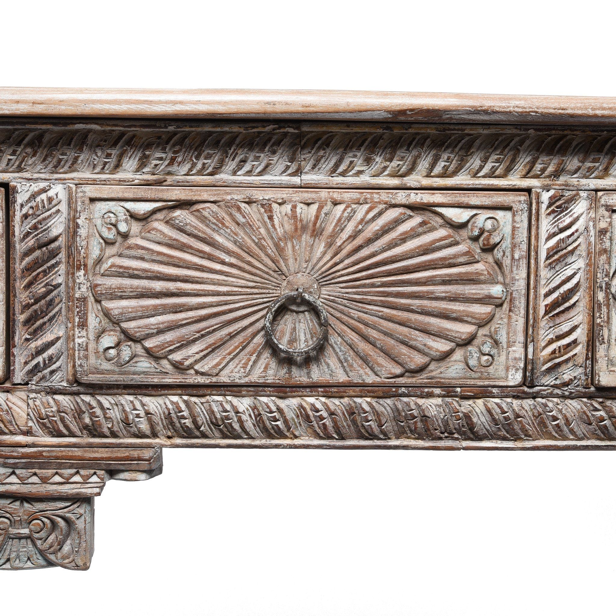 4 Drawer Painted Console Table Made From Reclaimed Teak - Image 8