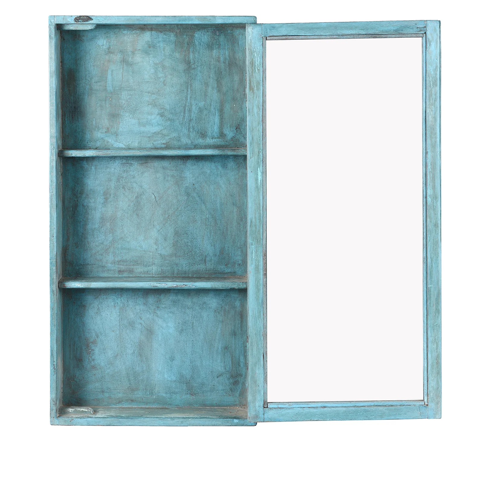 Painted Indian Glazed Wall Cabinet - Ca 1930 - Image 2