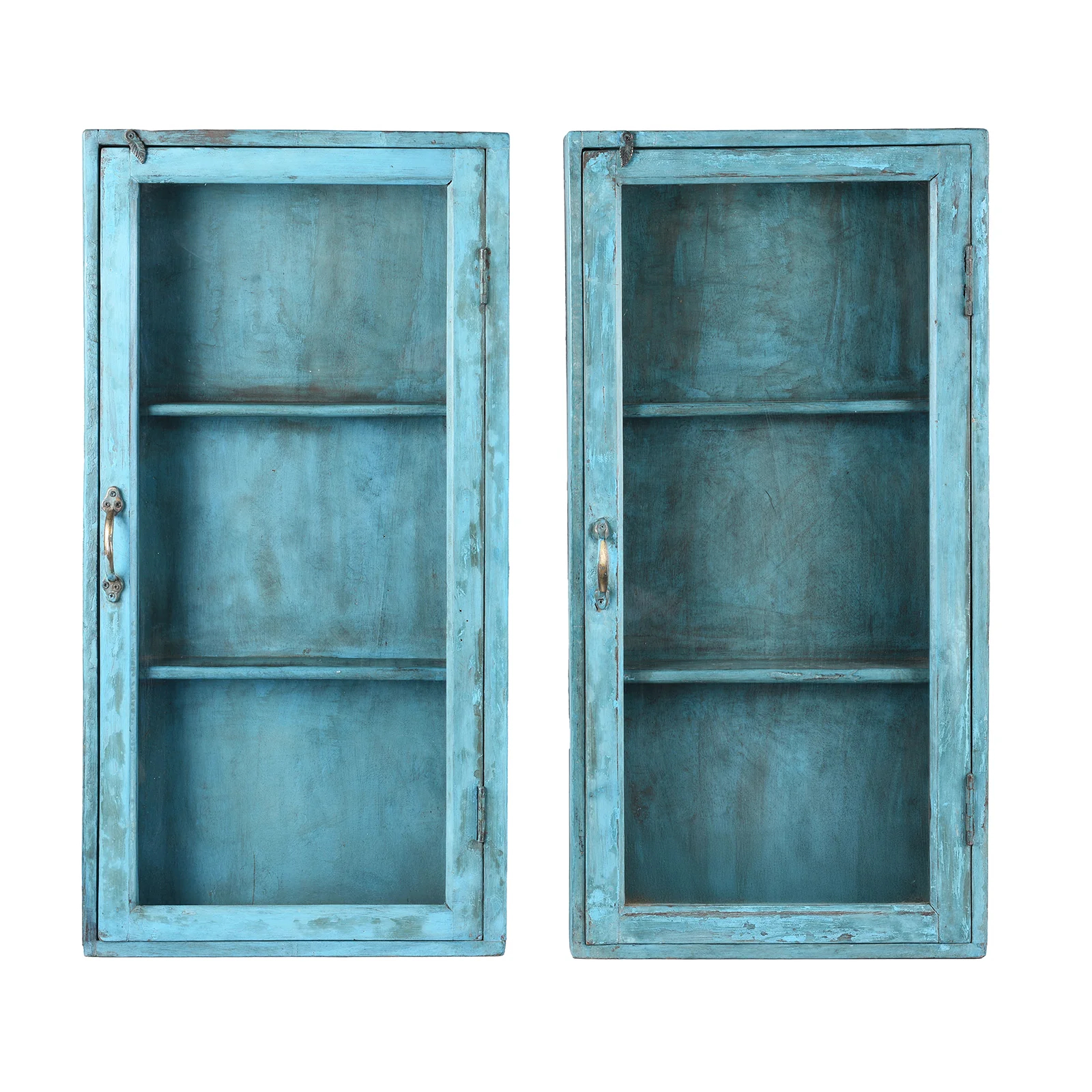 Painted Indian Glazed Wall Cabinet - Ca 1930 - Image 3