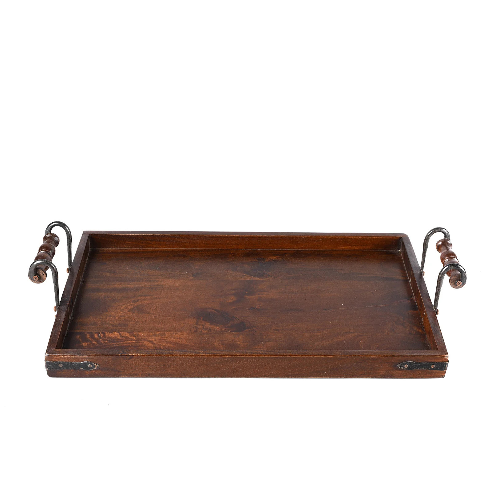 Sturdy Tea Tray with Iron Handles - Image 3