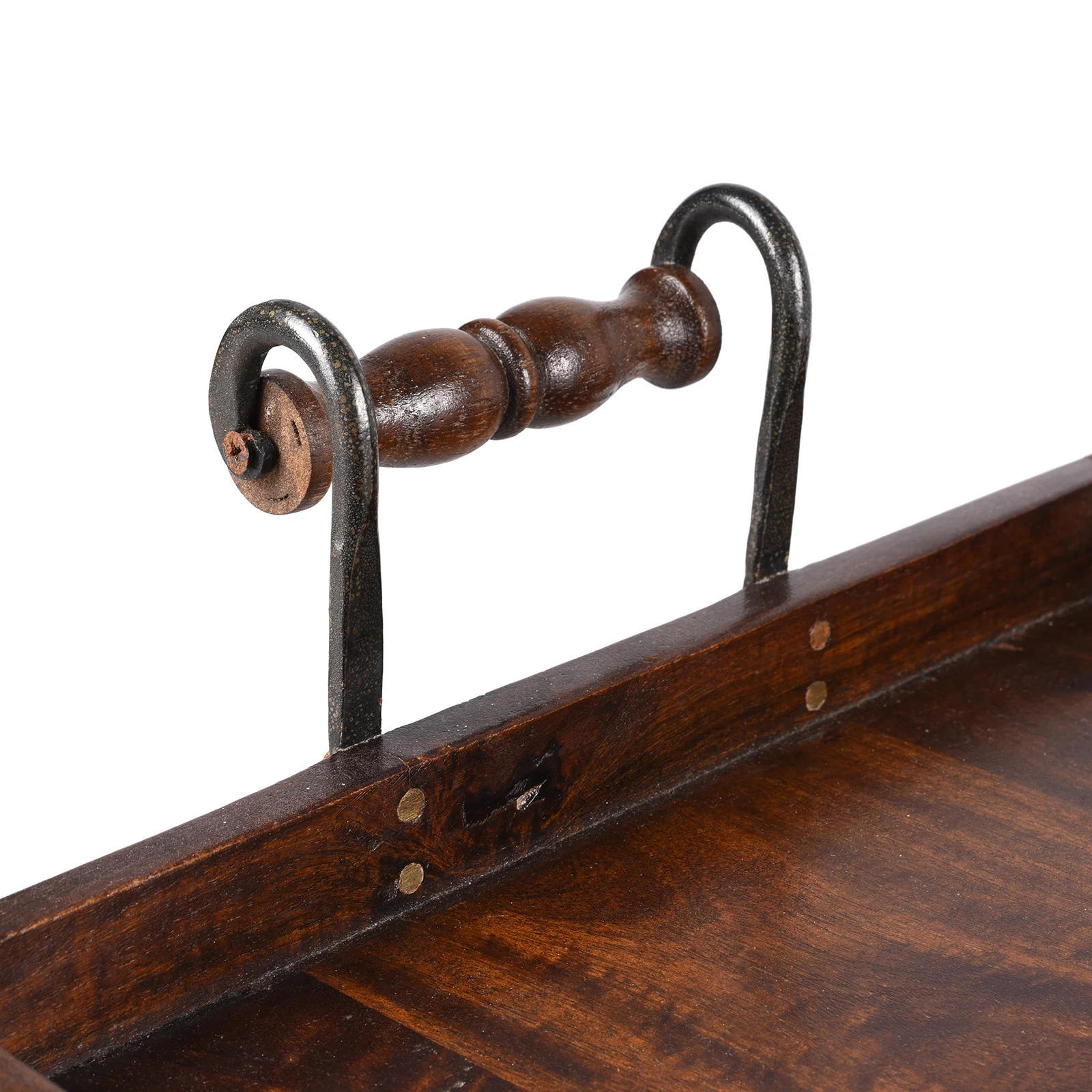 Sturdy Tea Tray with Iron Handles - Image 4