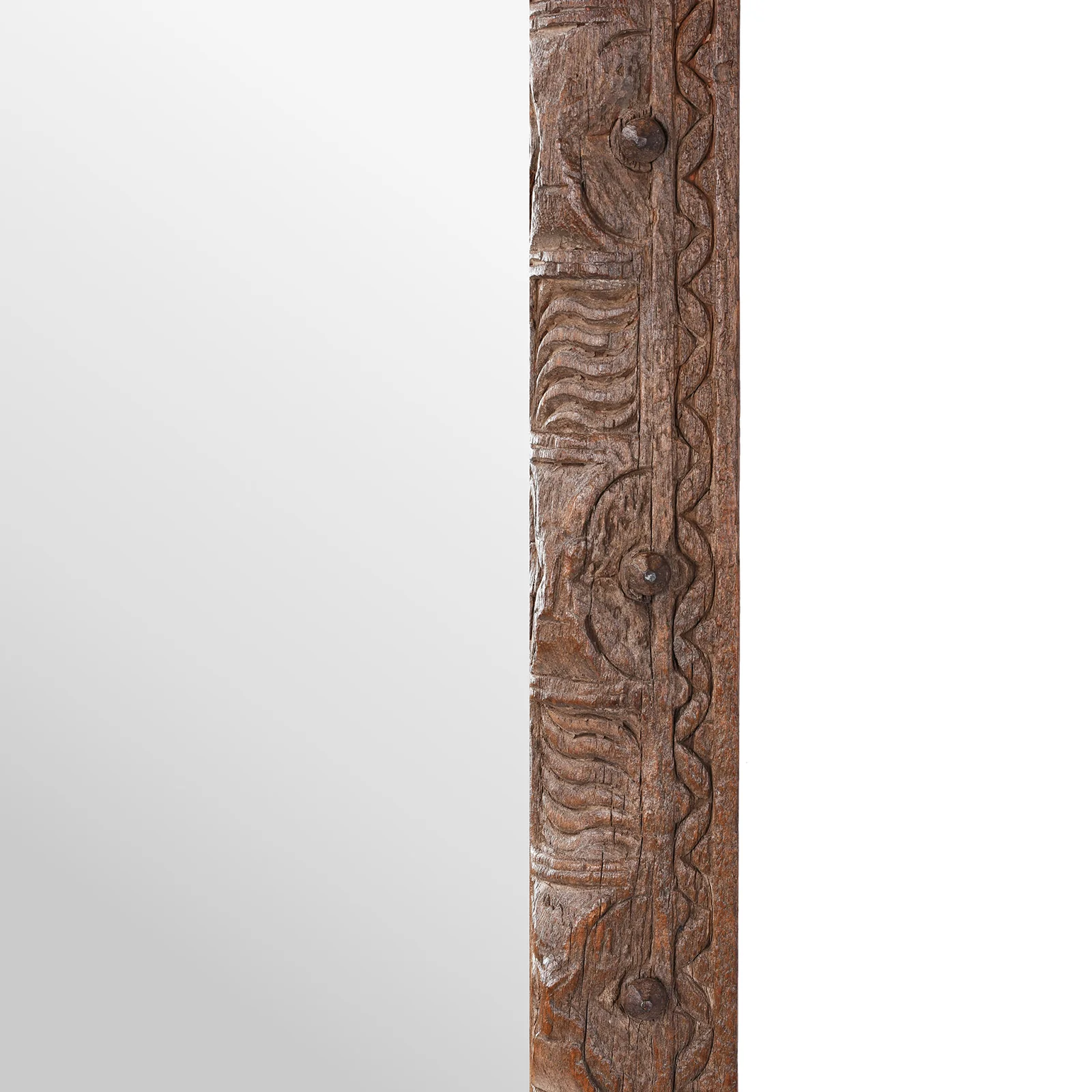 Indian Mirror Made From Old Architectural Teak - Image 4