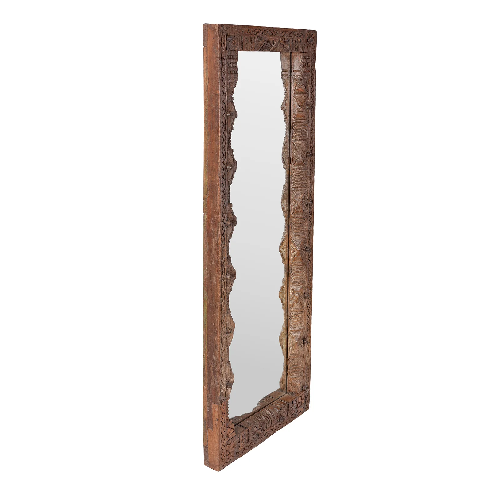 Indian Mirror Made From Old Architectural Teak - Image 5