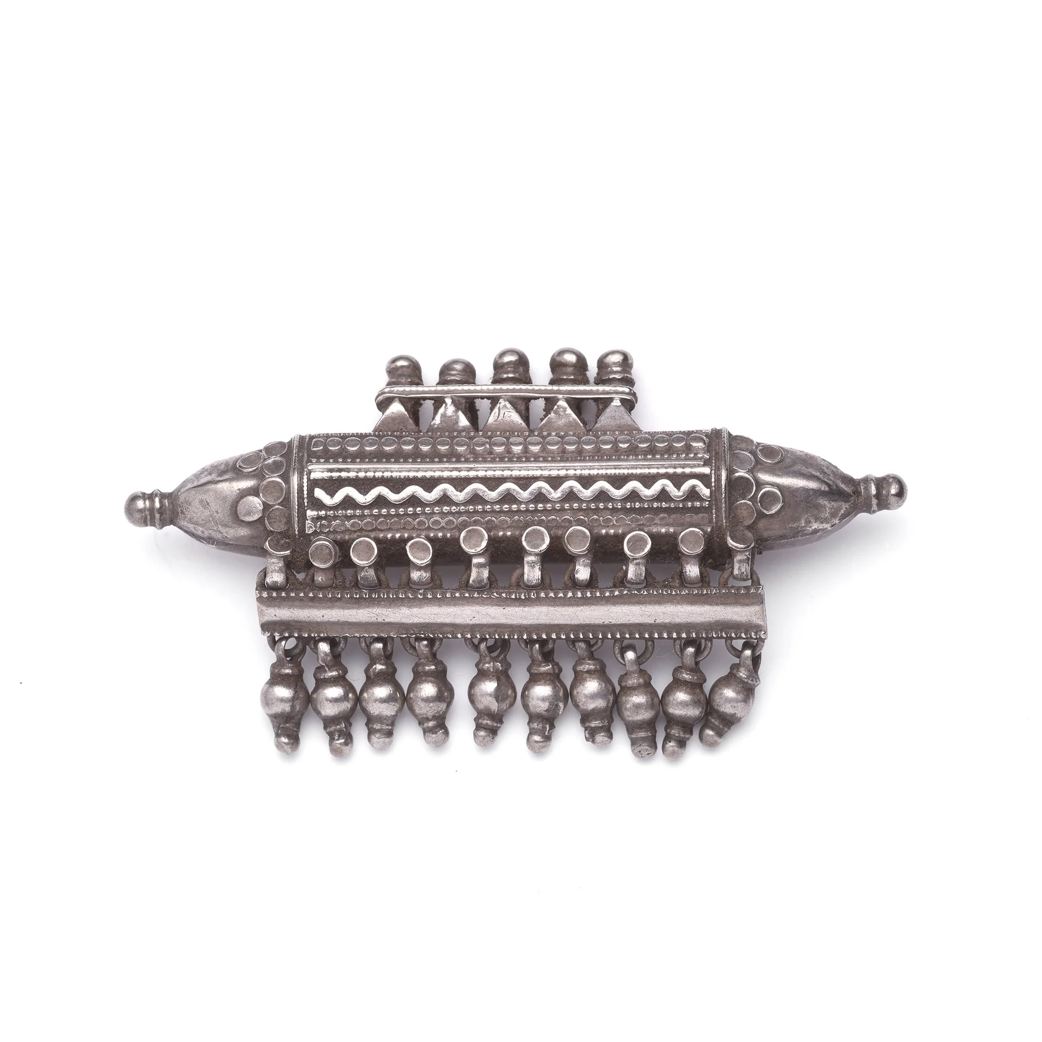 Old Tribal Silver Amulet from Rajasthan - 19thC