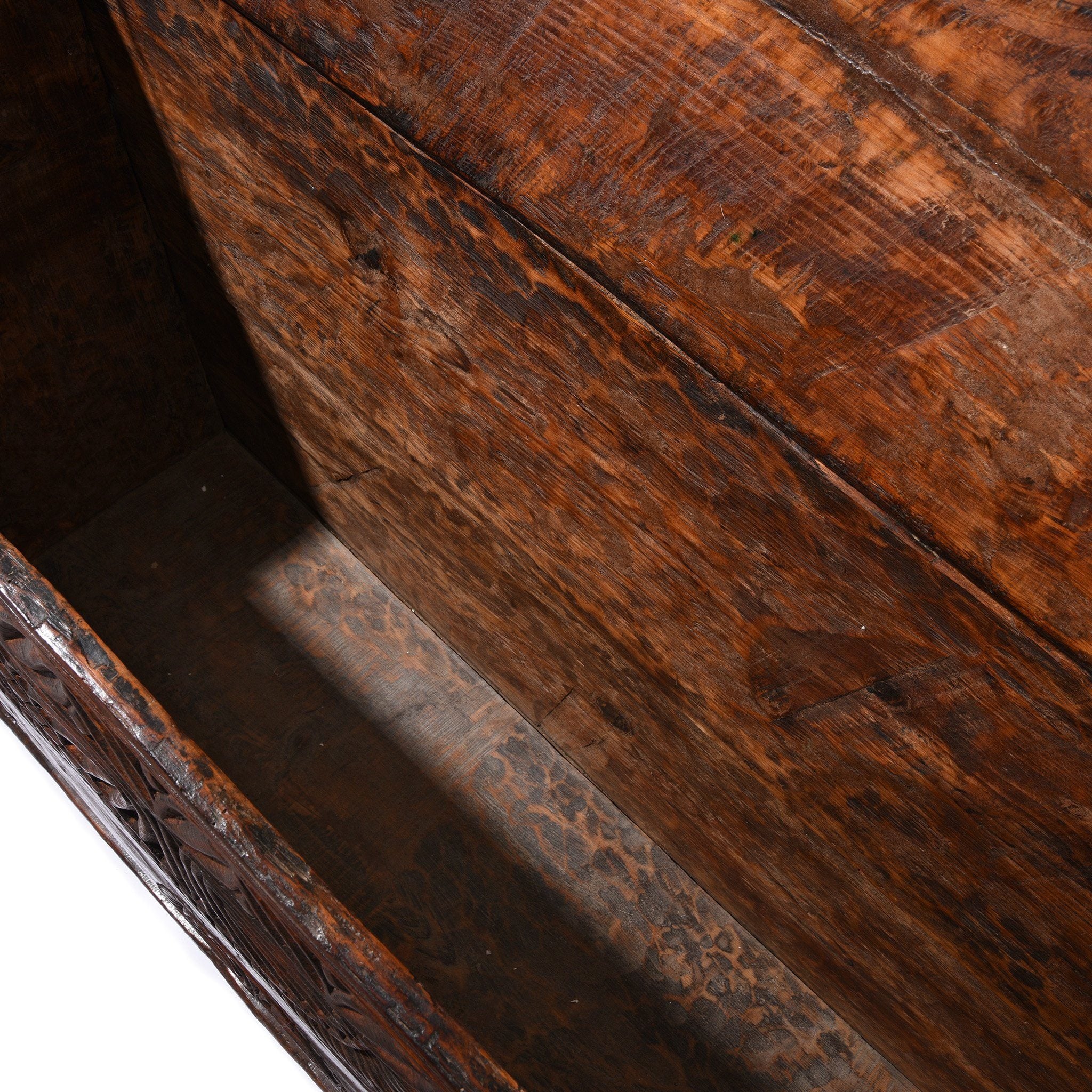 Carved Himalayan Cedar Coffer from the Kulu Valley - 19thC - Image 10