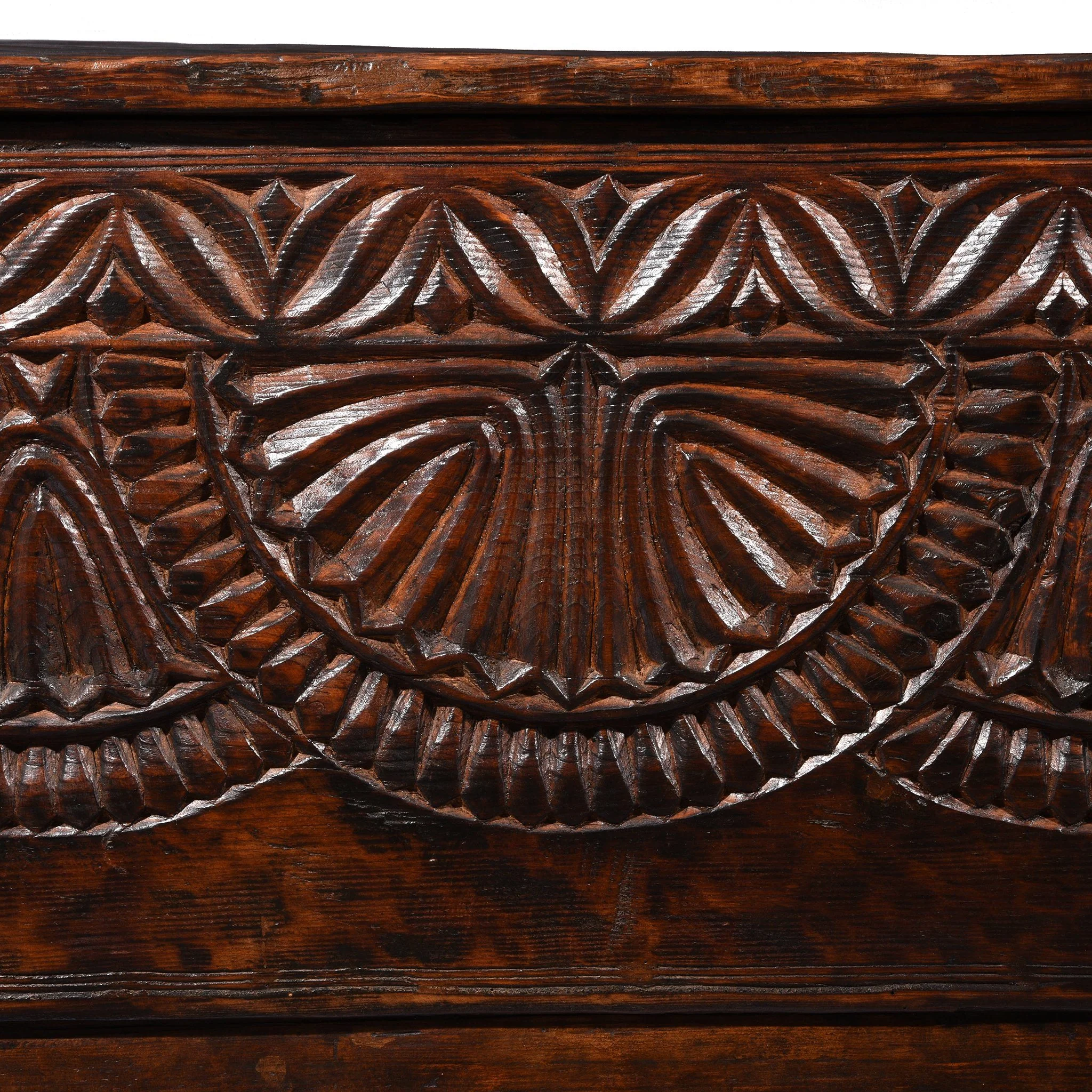 Carved Himalayan Cedar Coffer from the Kulu Valley - 19thC - Image 8