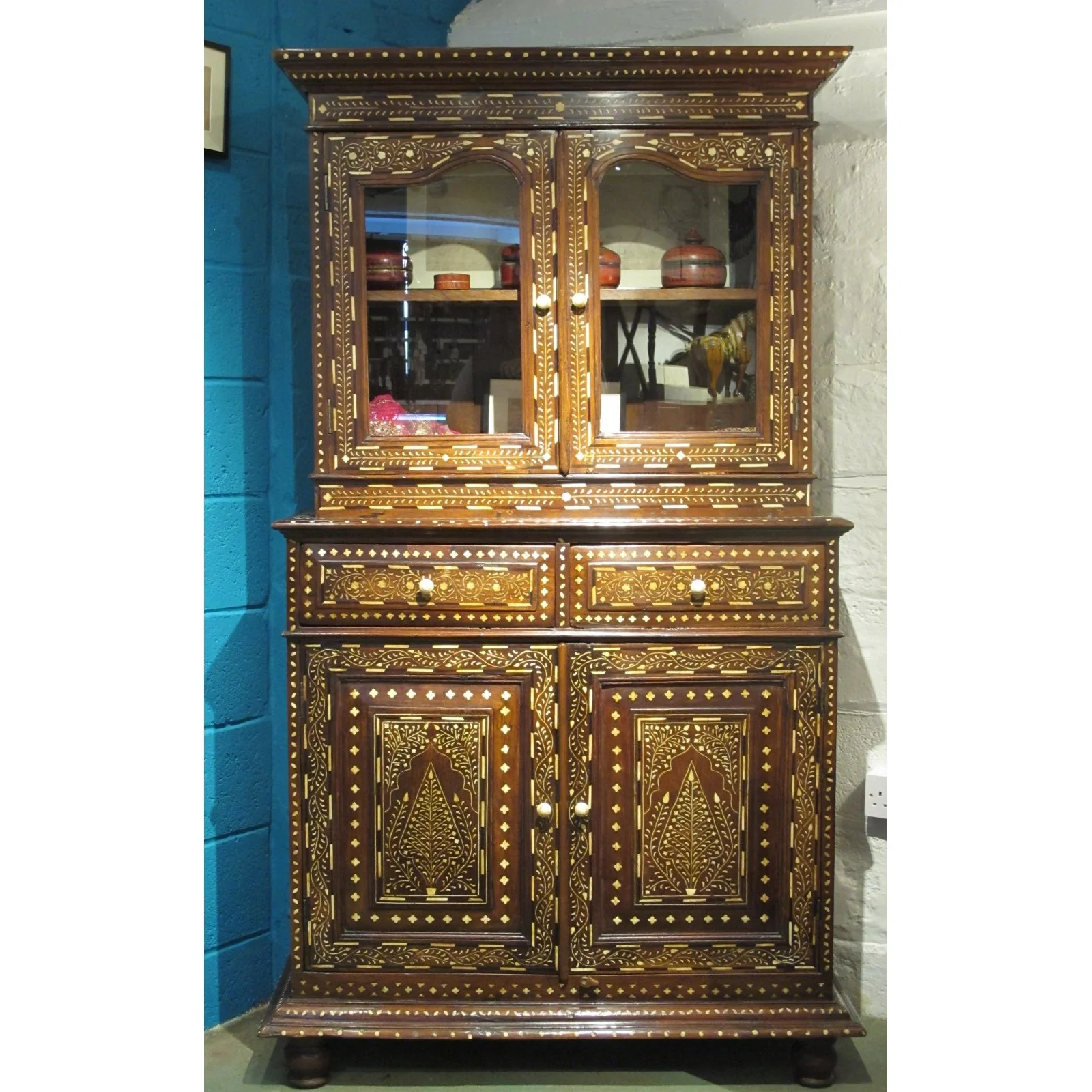 Antique Anglo Indian Bone Inlay Dresser - 19thC - Image 2