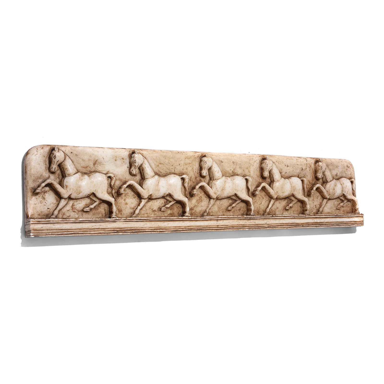 Mughal Style White Marble Horse Panel (Left Facing) - Image 3