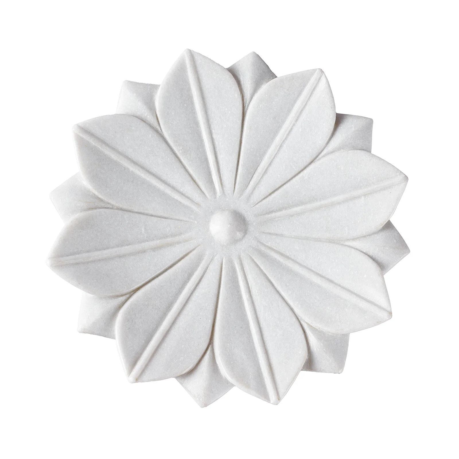 White Marble Lotus Plate From Rajasthan - Image 7