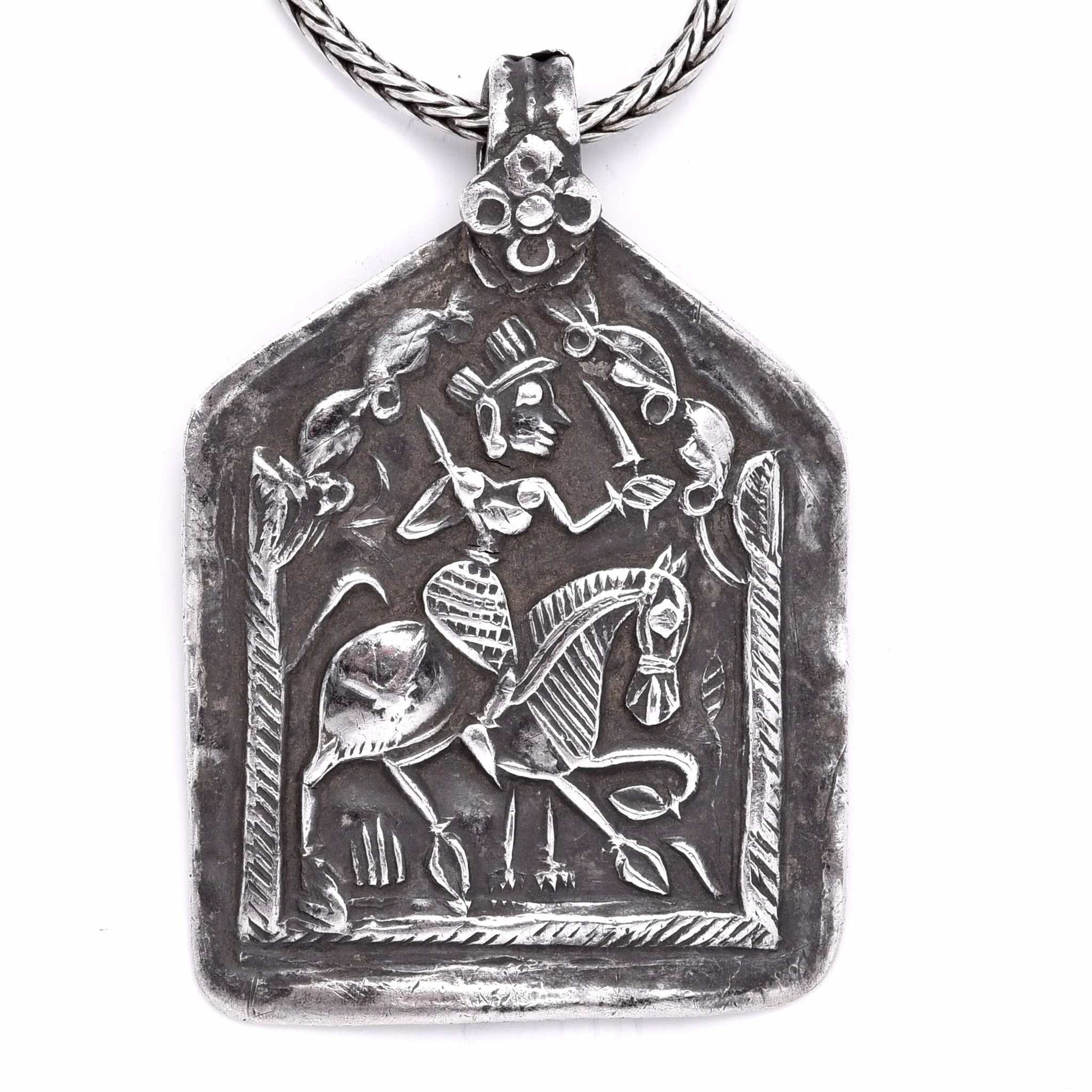 Old Tribal Silver Amulet from Rajasthan - 19thC - Image 2