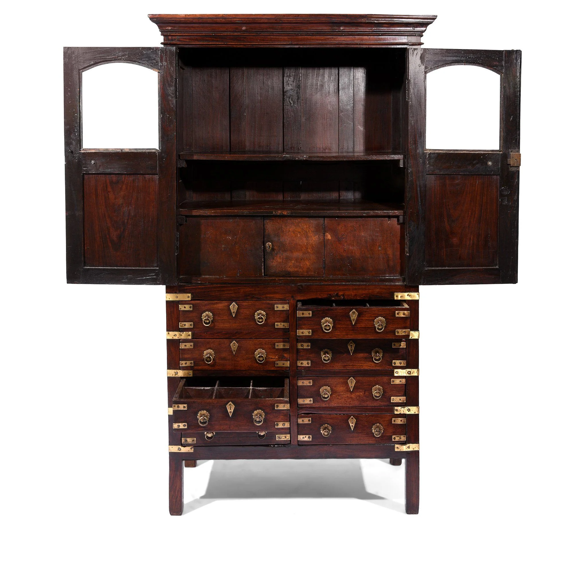 Brass Bound Rosewood Cabinet From Kerala-South India - 19thC - Image 2
