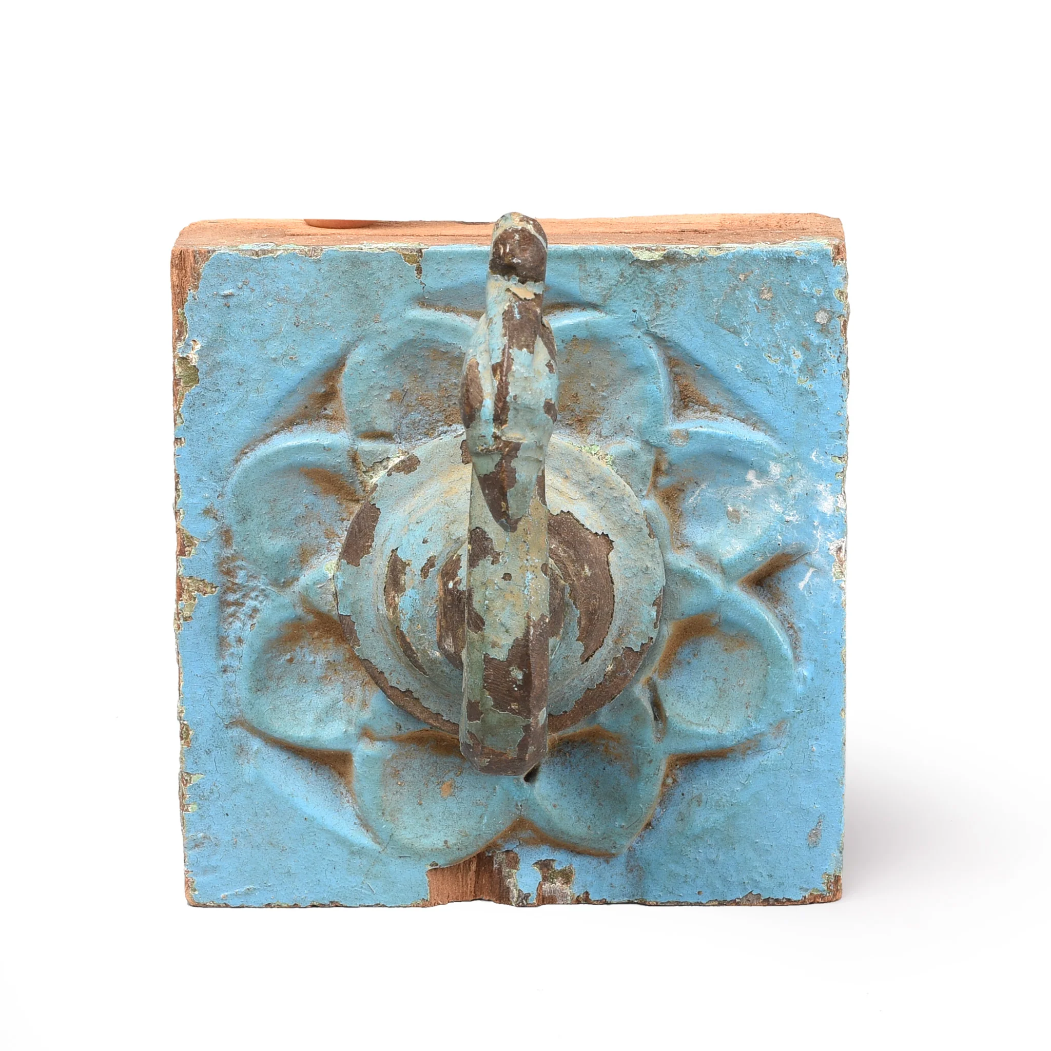 Brass Peacock Coat Hook on Painted Teak Base -19thC - Image 2