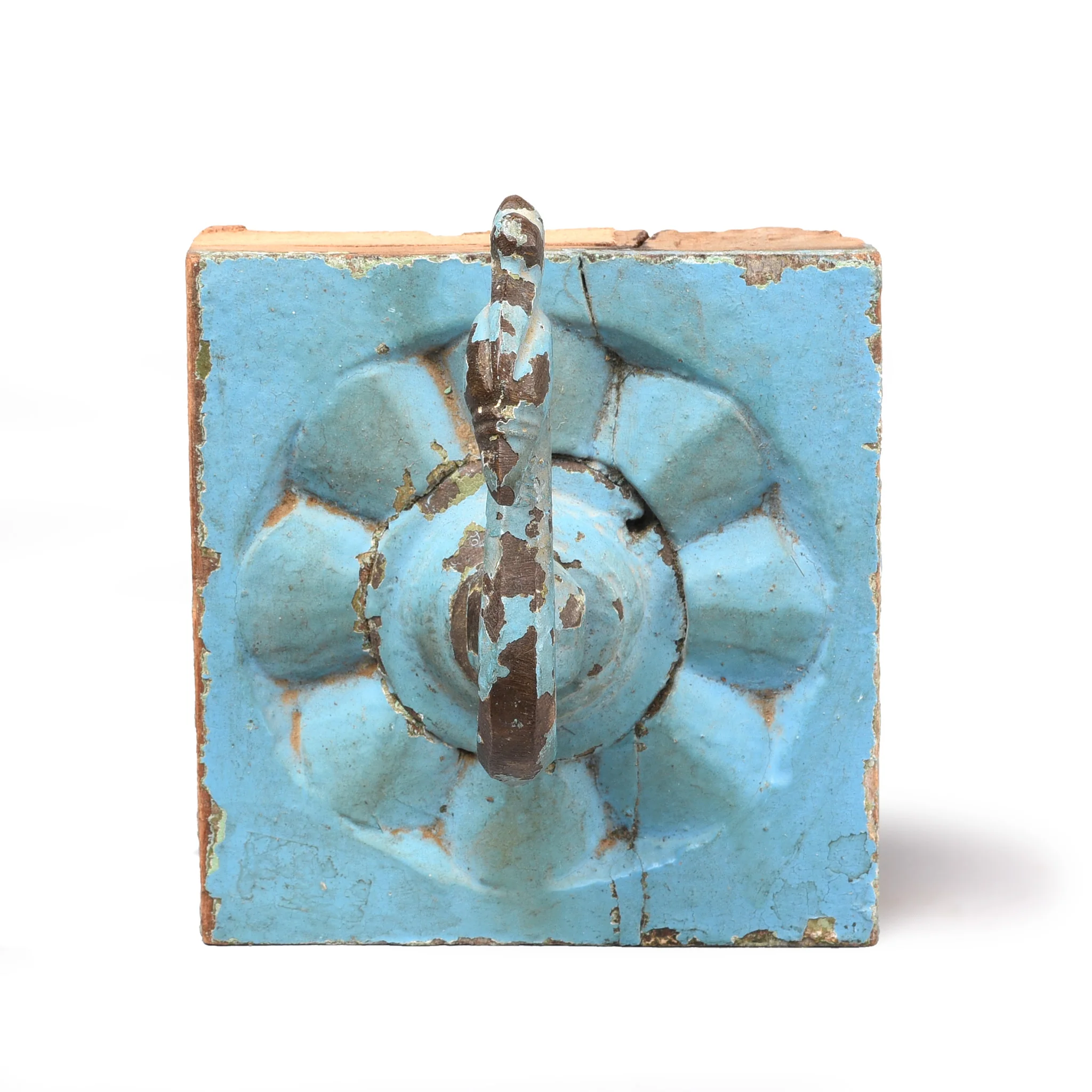 Brass Peacock Coat Hook on Painted Teak Base -19thC - Image 4