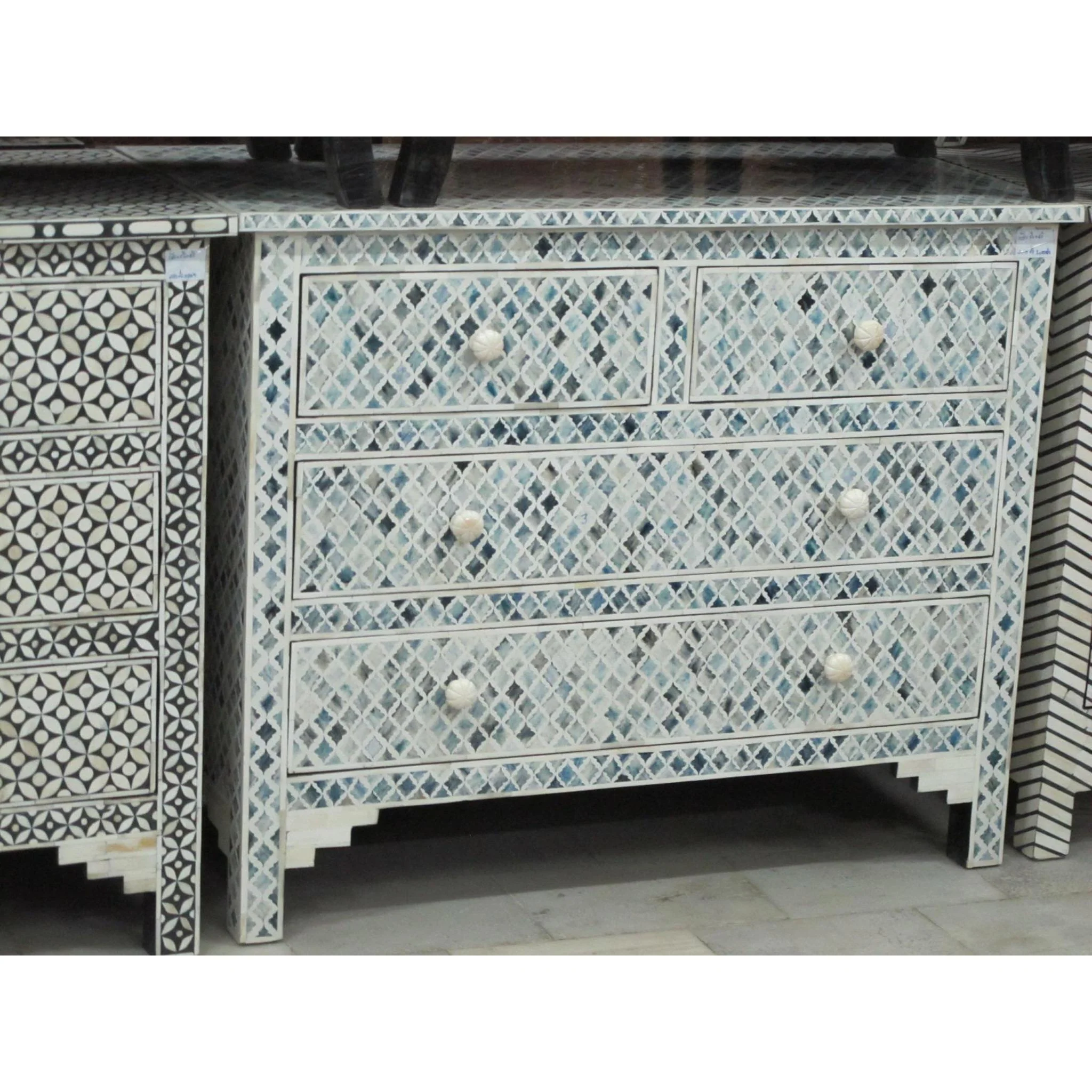 Indian Chest of Drawers - Bone Inlay