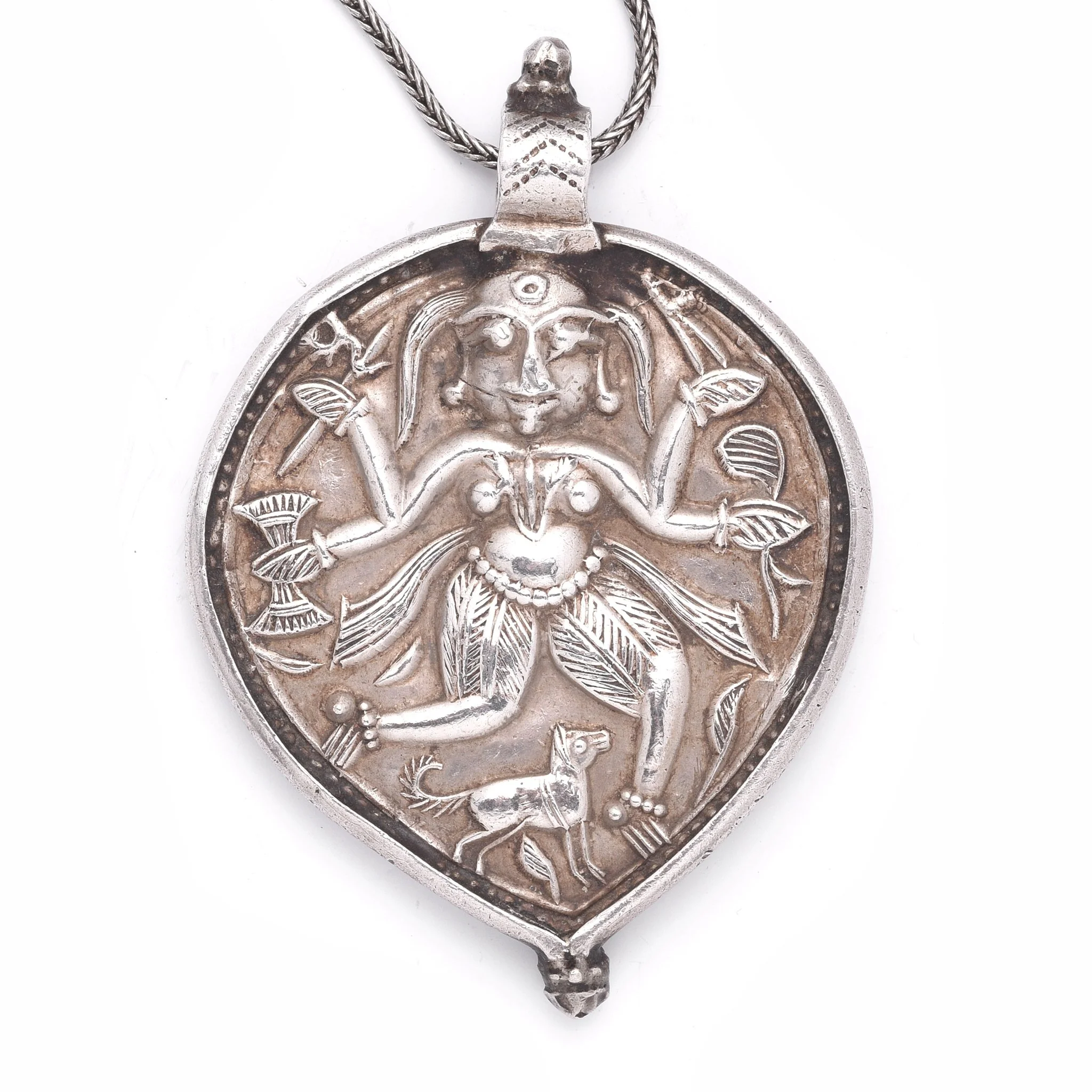 Indian Tribal Silver Kali Amulet from Rajasthan - 19thC - Image 2