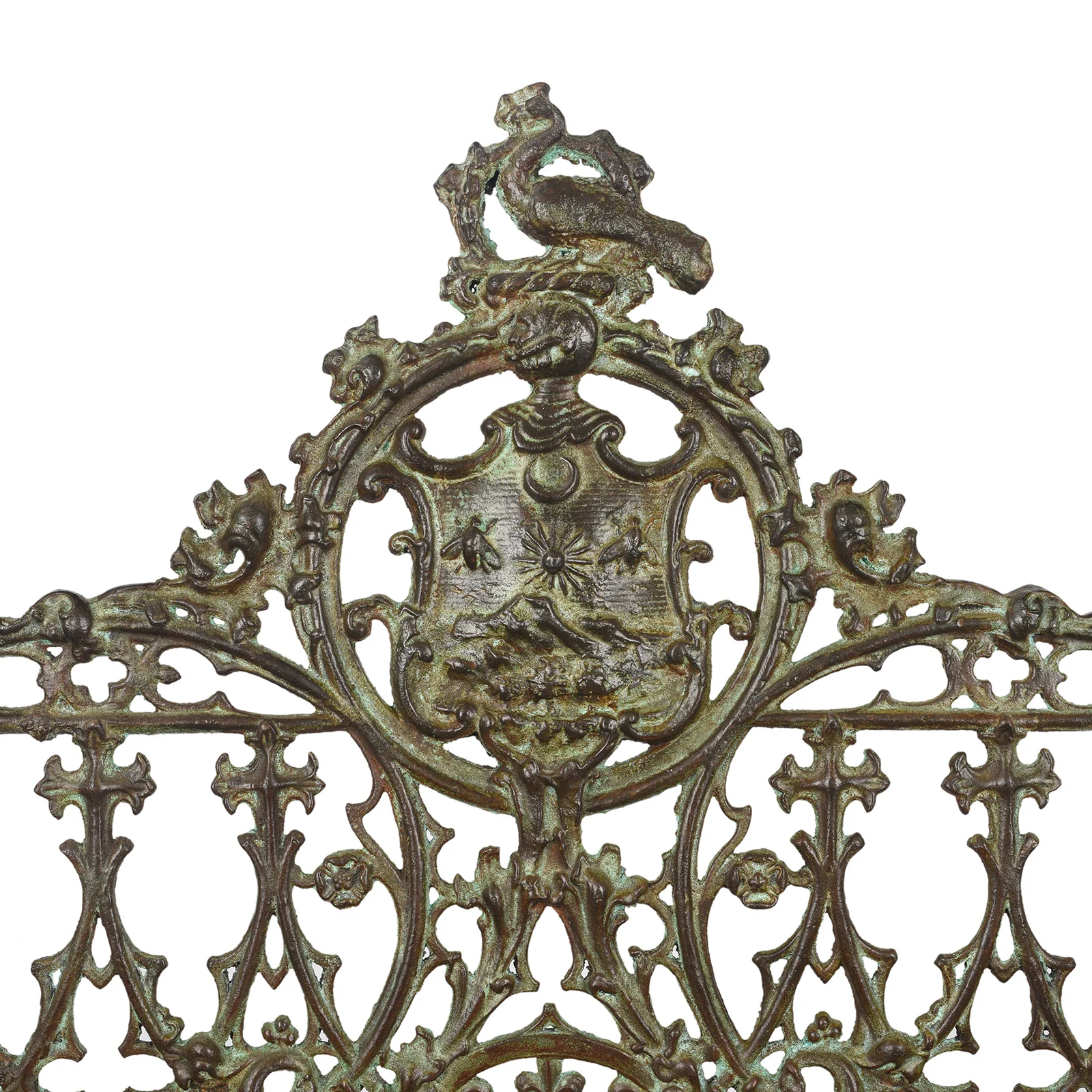 Gothic Cast Iron Garden Bench - Coalbrookdale Style - Image 9