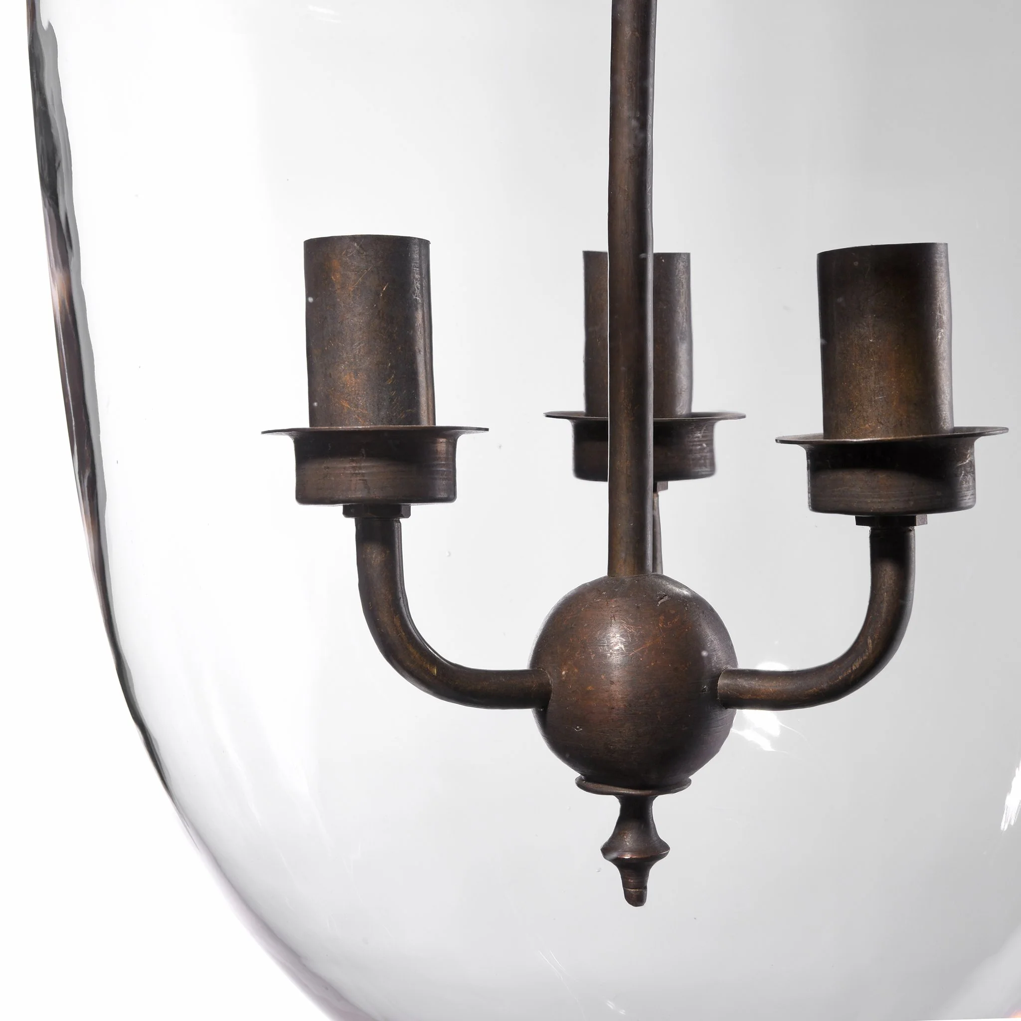 Rare Glass Hundi Lamp With 3 Way Fitting - Mid 19thC - Image 2