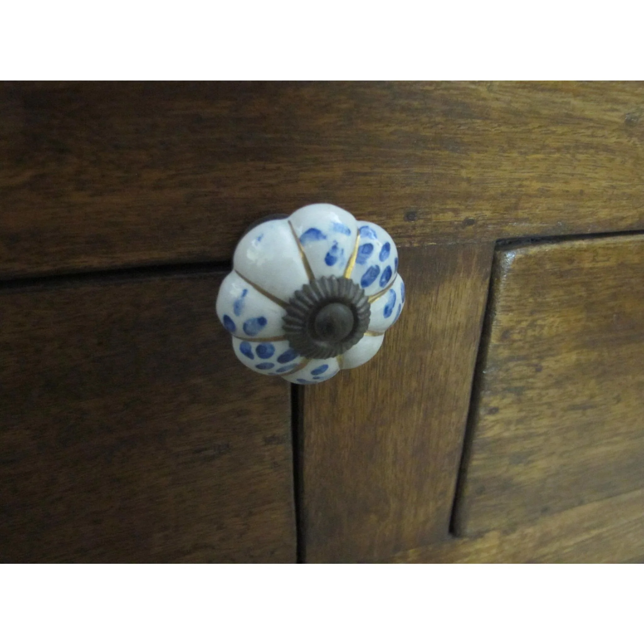 Blue & White Porcelain Melon Knob - Image 3