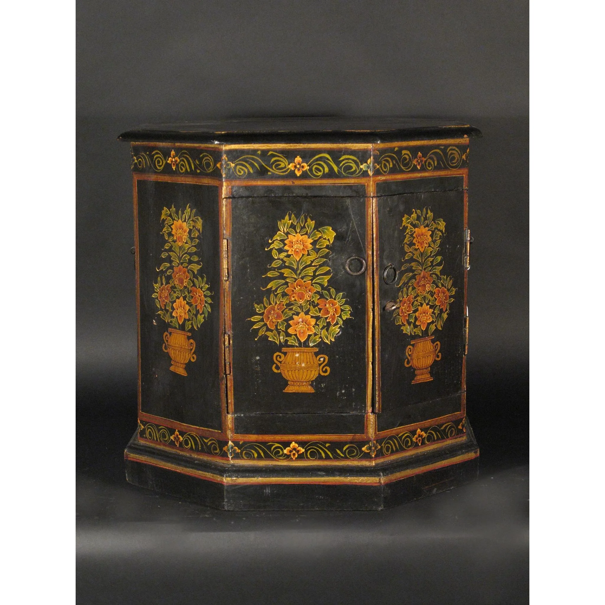 Painted Octagonal Box From Rajasthan