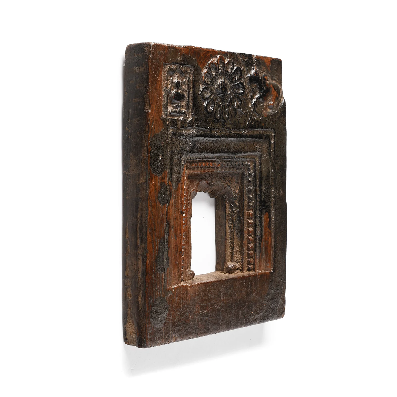 Carved Teak Votive Panel From Andhra Pradesh - Early 20th Century - Image 2