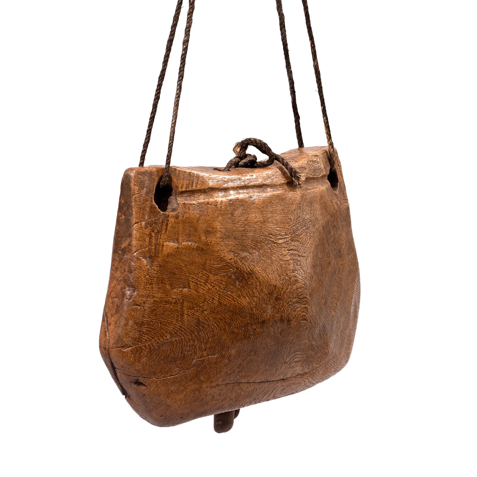 Carved Teak Cow Bell From Rajasthan - Early 20th Century - Image 2