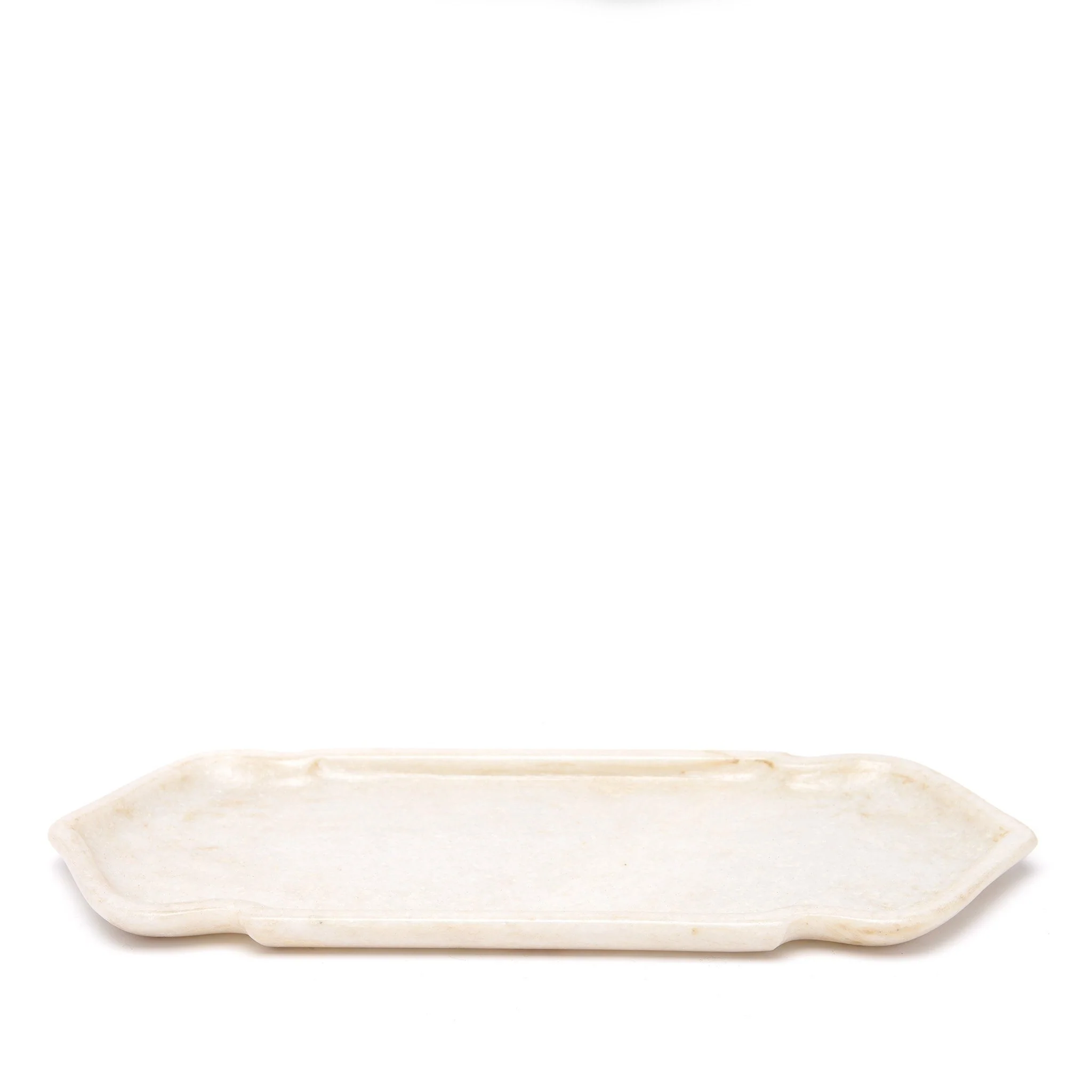 White Marble Serving Plate - Mughal Style - Image 4