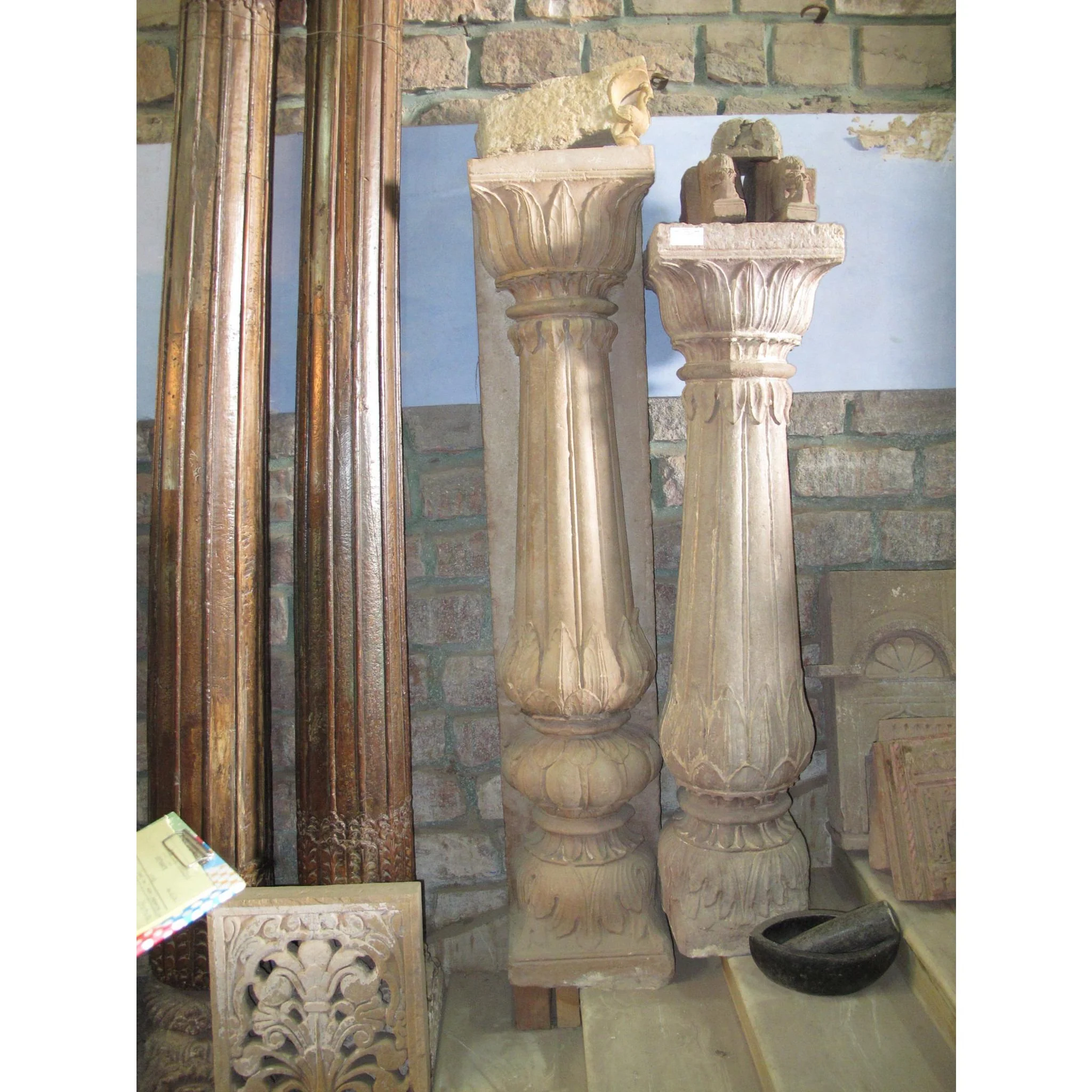 Carved Stone Pillar From The Punjab - 19thC - Image 2
