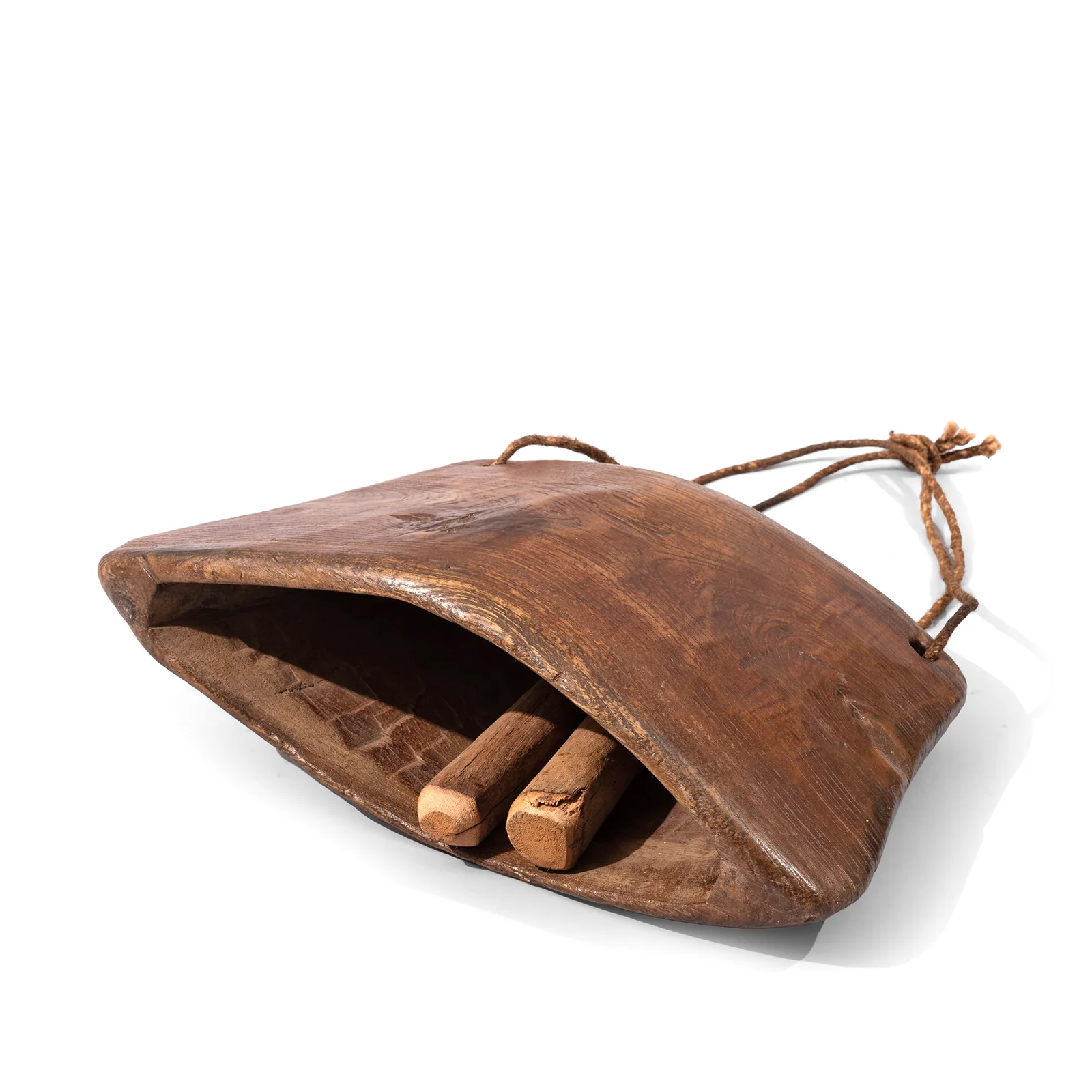 Cow Bell Carved Teak From Rajasthan -Ca 1930 - Image 2