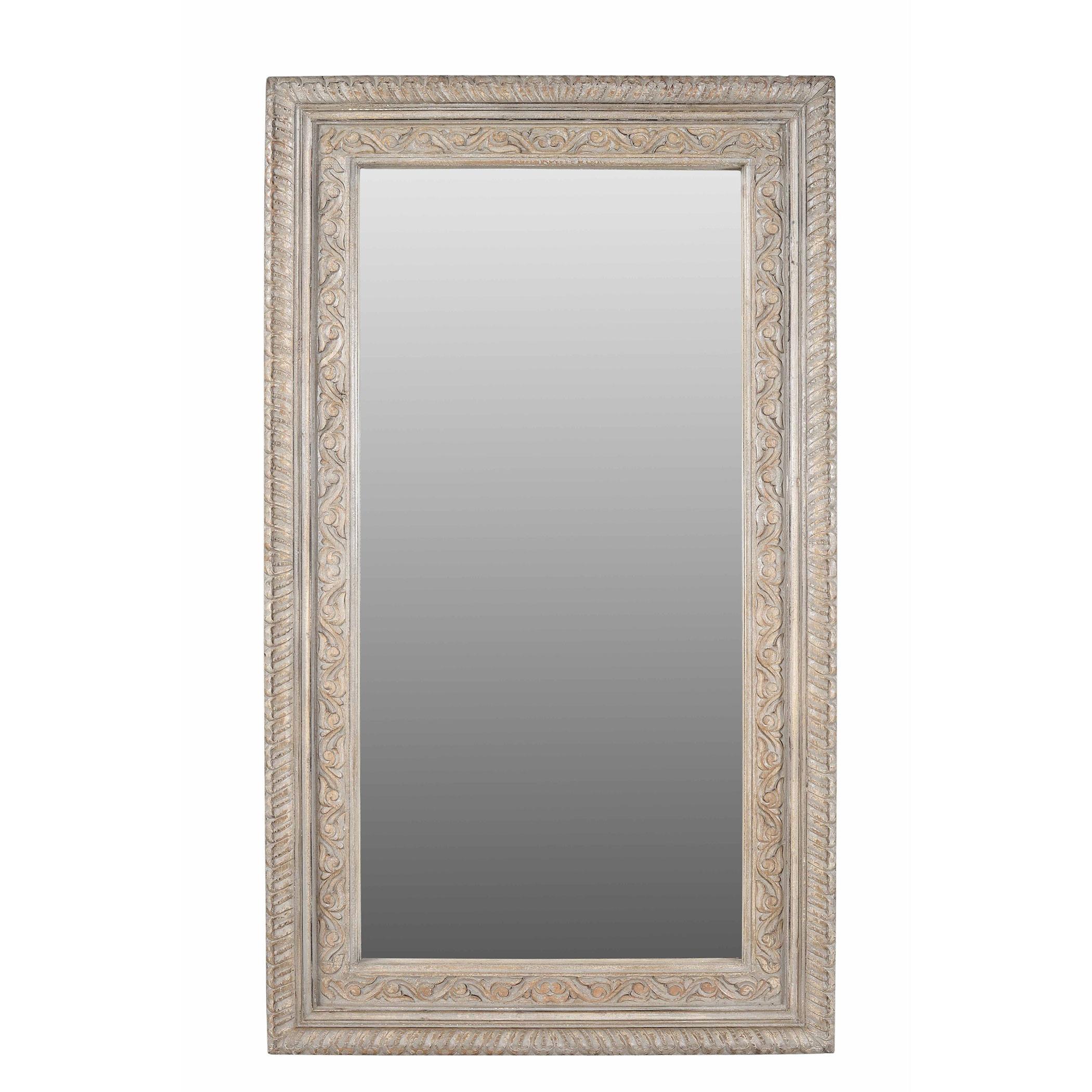 Carved Mango Wood  Mirror Frame with Painted Finish