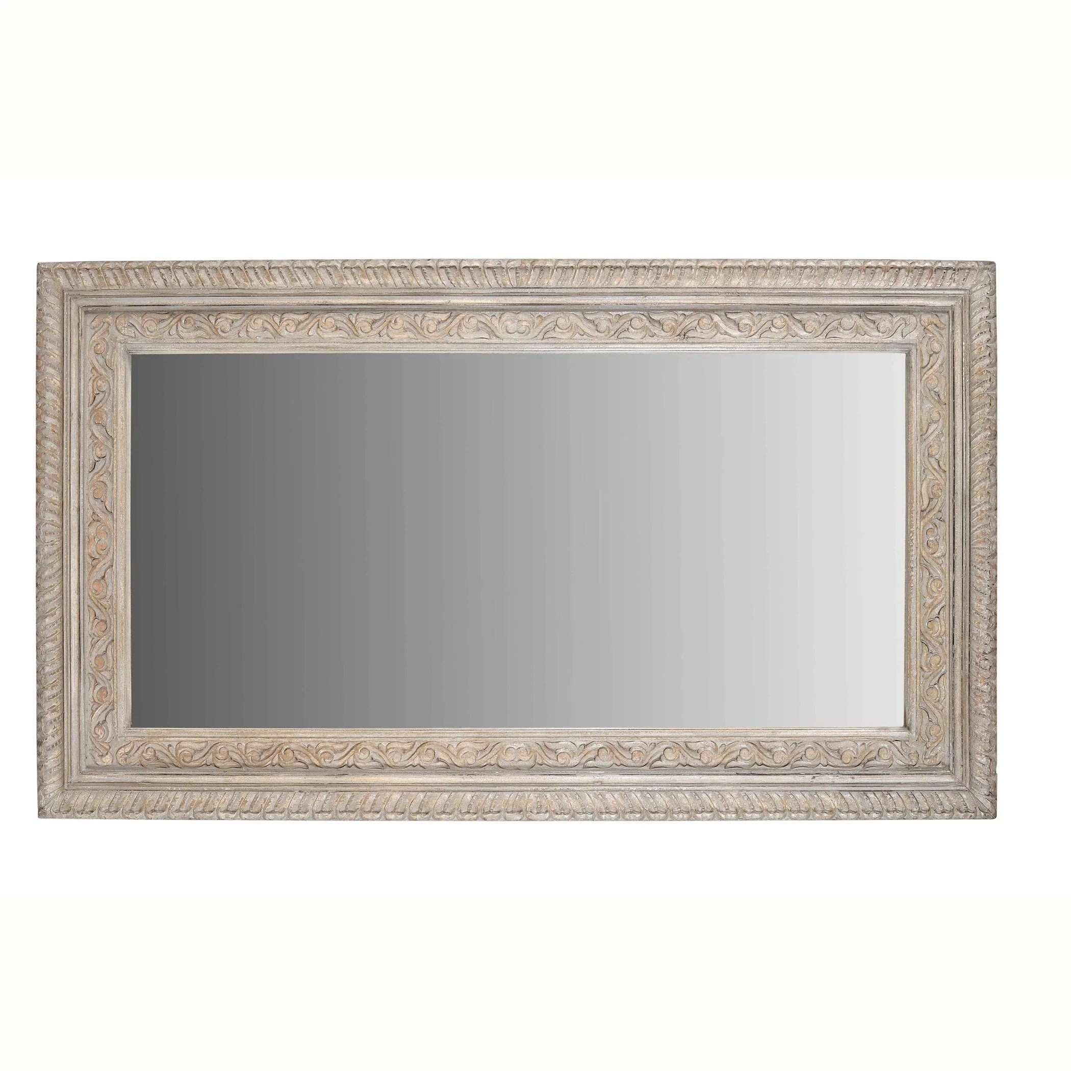 Carved Mango Wood  Mirror Frame with Painted Finish - Image 2