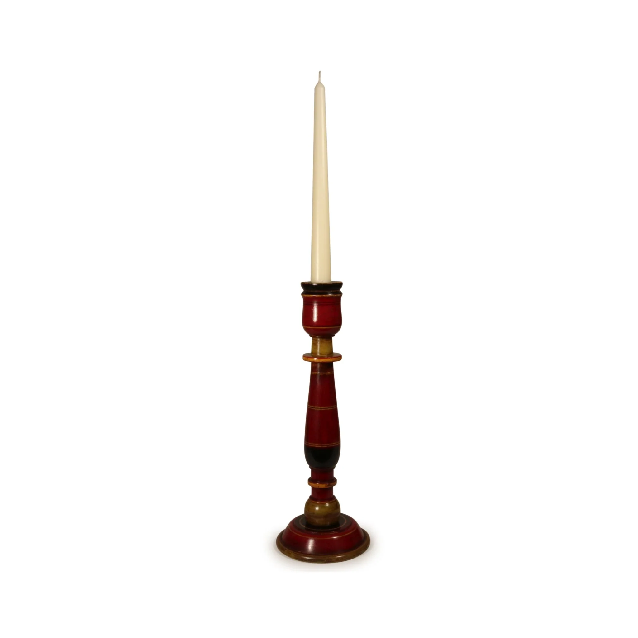 Lacquered Candle Stick From Rajasthan