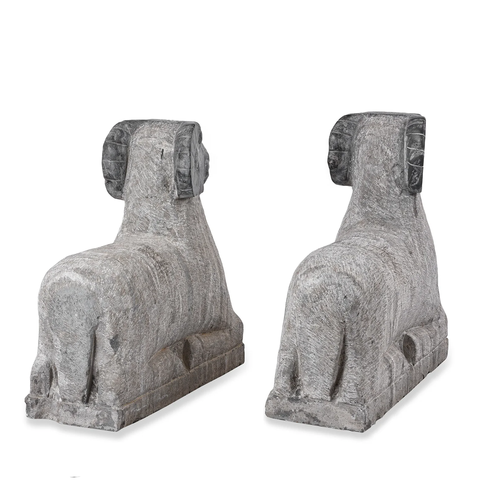 Hand Carved Granite Rams From Hebei Province - Image 5